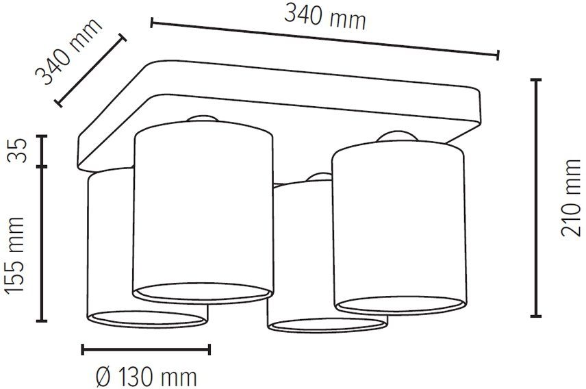 SPOT Light Plafondlamp Gentle Lampenkap van waardevolle stof, echt beton - met de hand gemaakt (1 stuk)