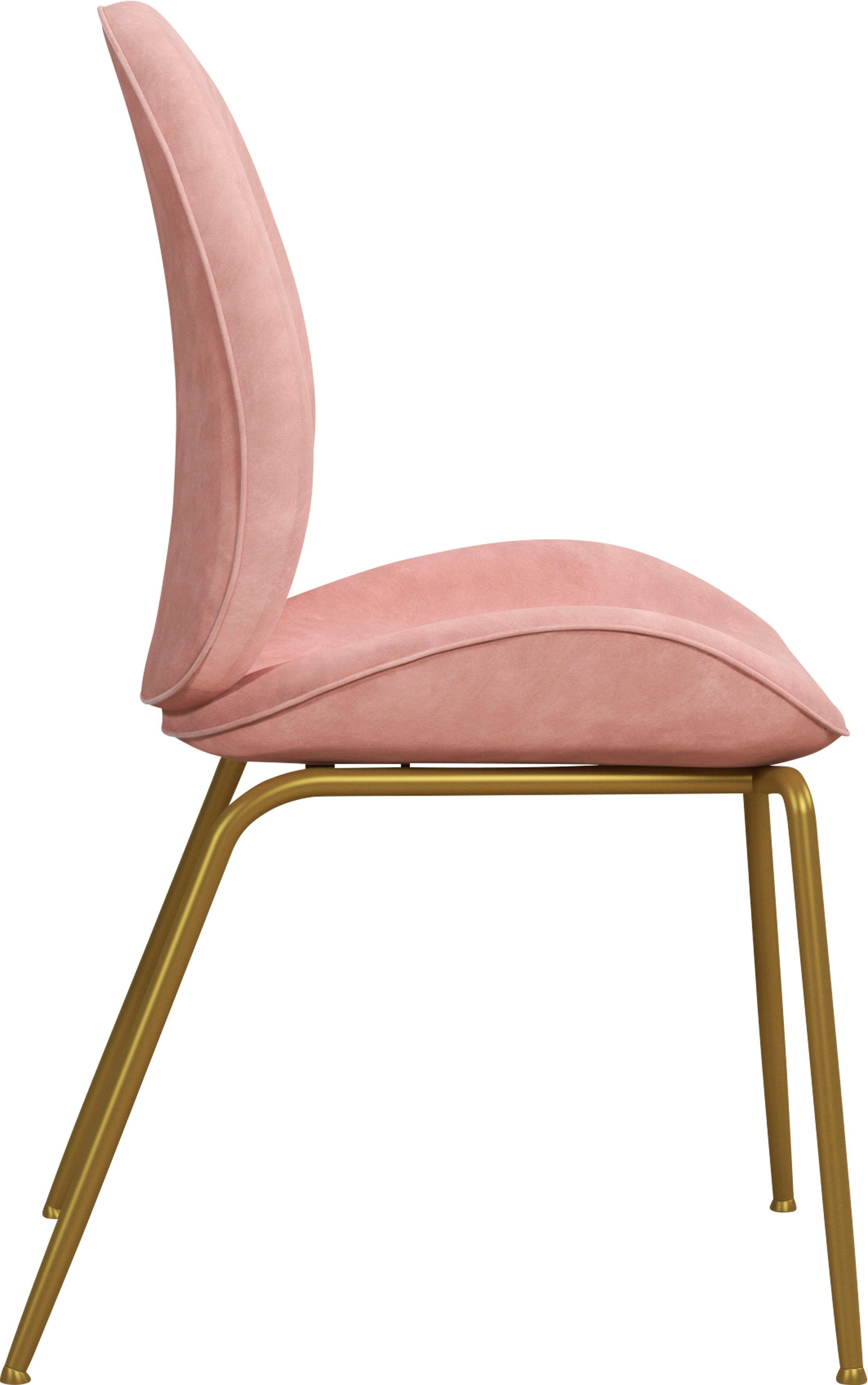 CosmoLiving by Cosmopolitan Eetkamerstoel Astor Zacht verdikte zitting en rugleuning, messingkleurig frame, zithoogte 47 cm (1 stuk)