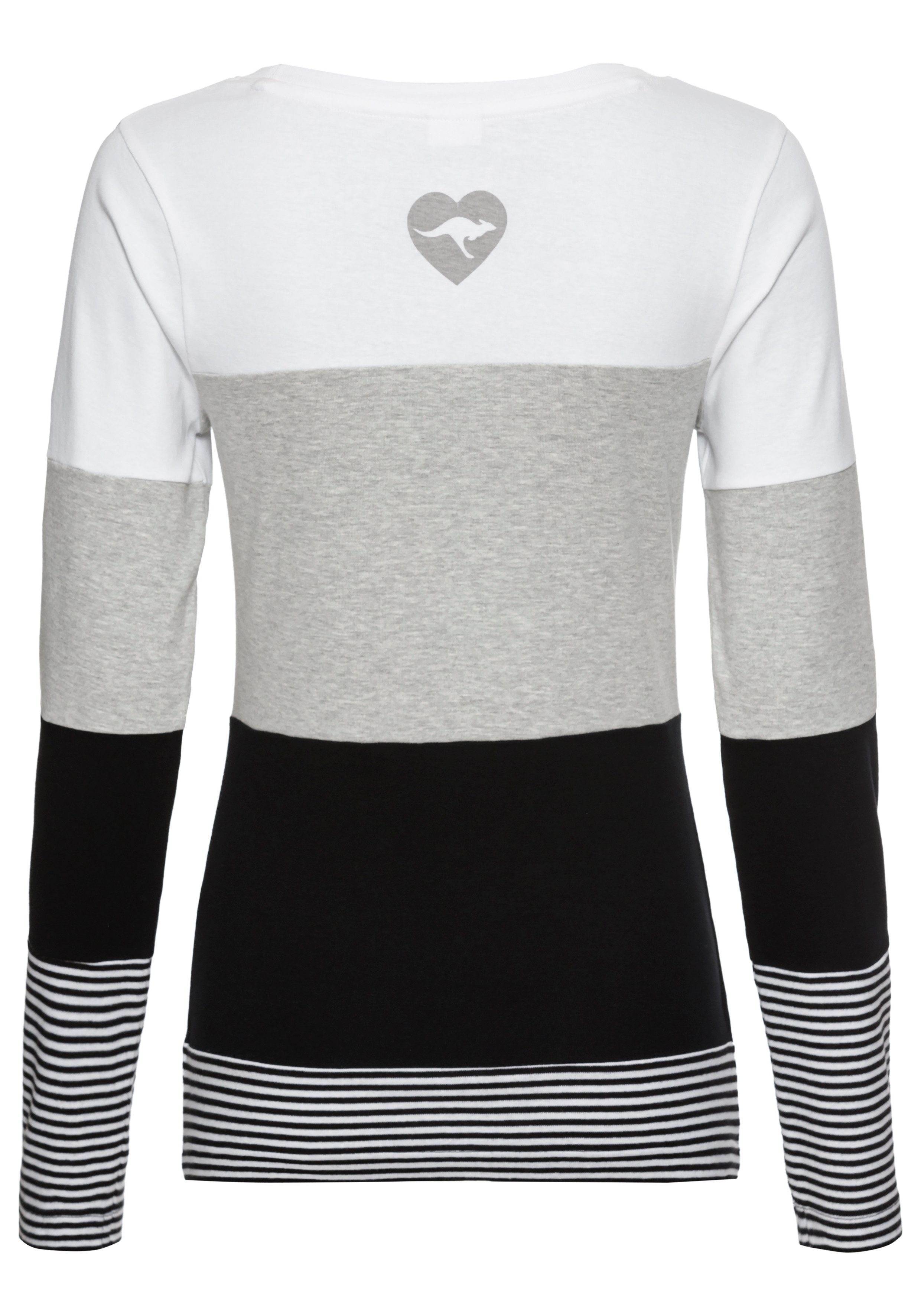 KangaROOS Longsleeve met lange mouwen figuurvolgende pasvorm colourblocking-look