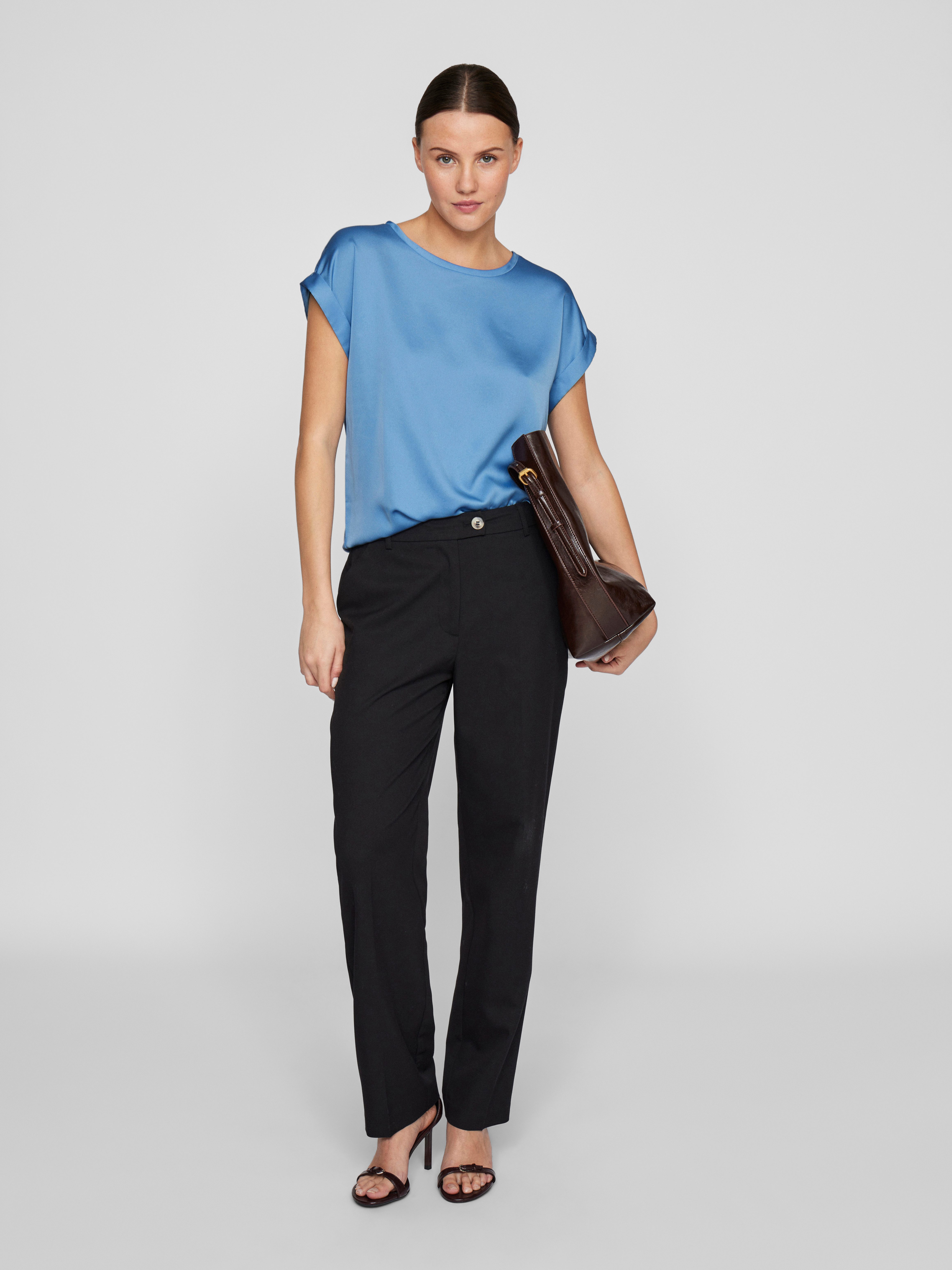 Vila Shirt met korte mouwen VIELLETTE S/S SATIN TOP - NOOS