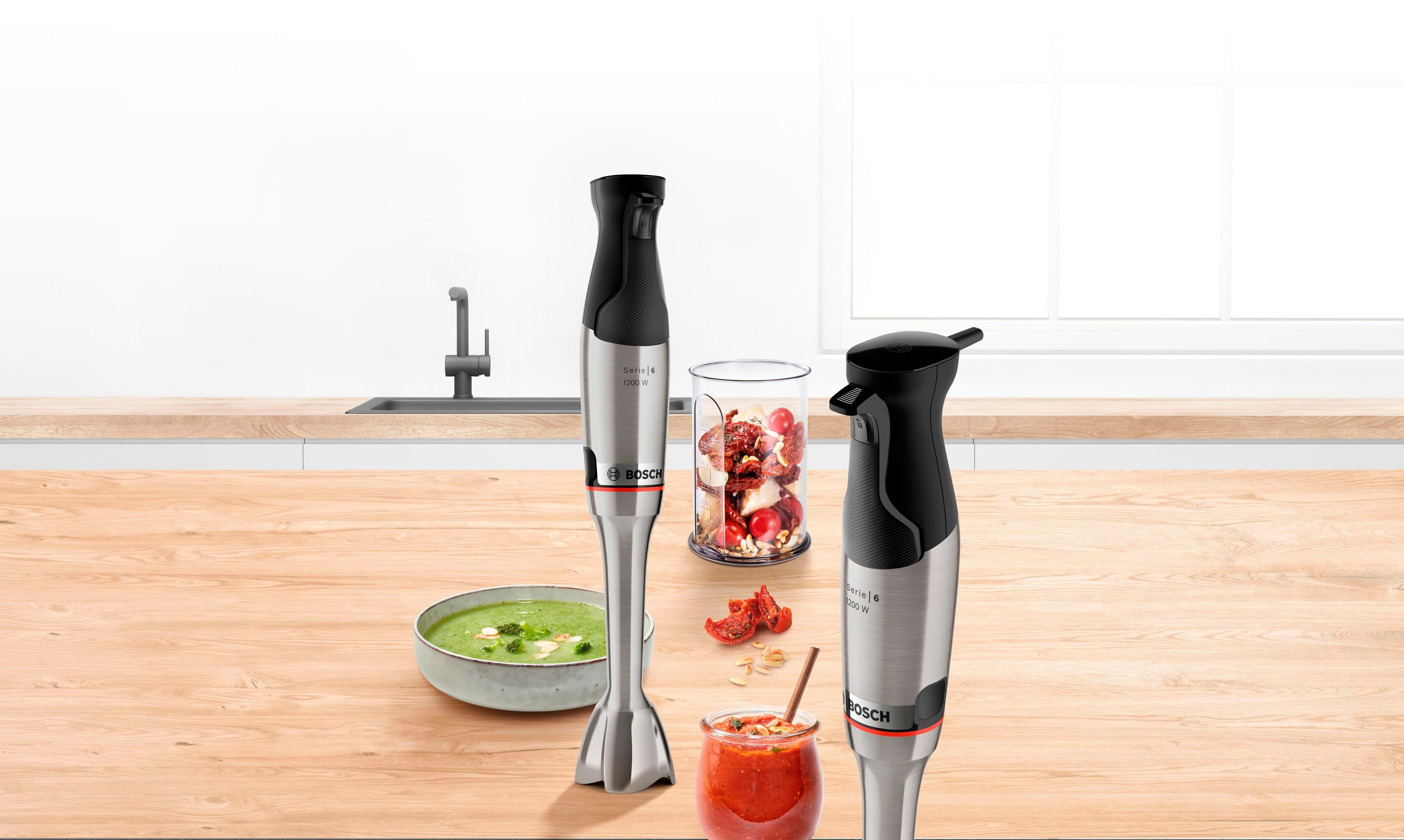 BOSCH Staafmixer ErgoMaster Serie 6 MSM6M810, 4 messen, mixvoet roestvrij staal, zwart