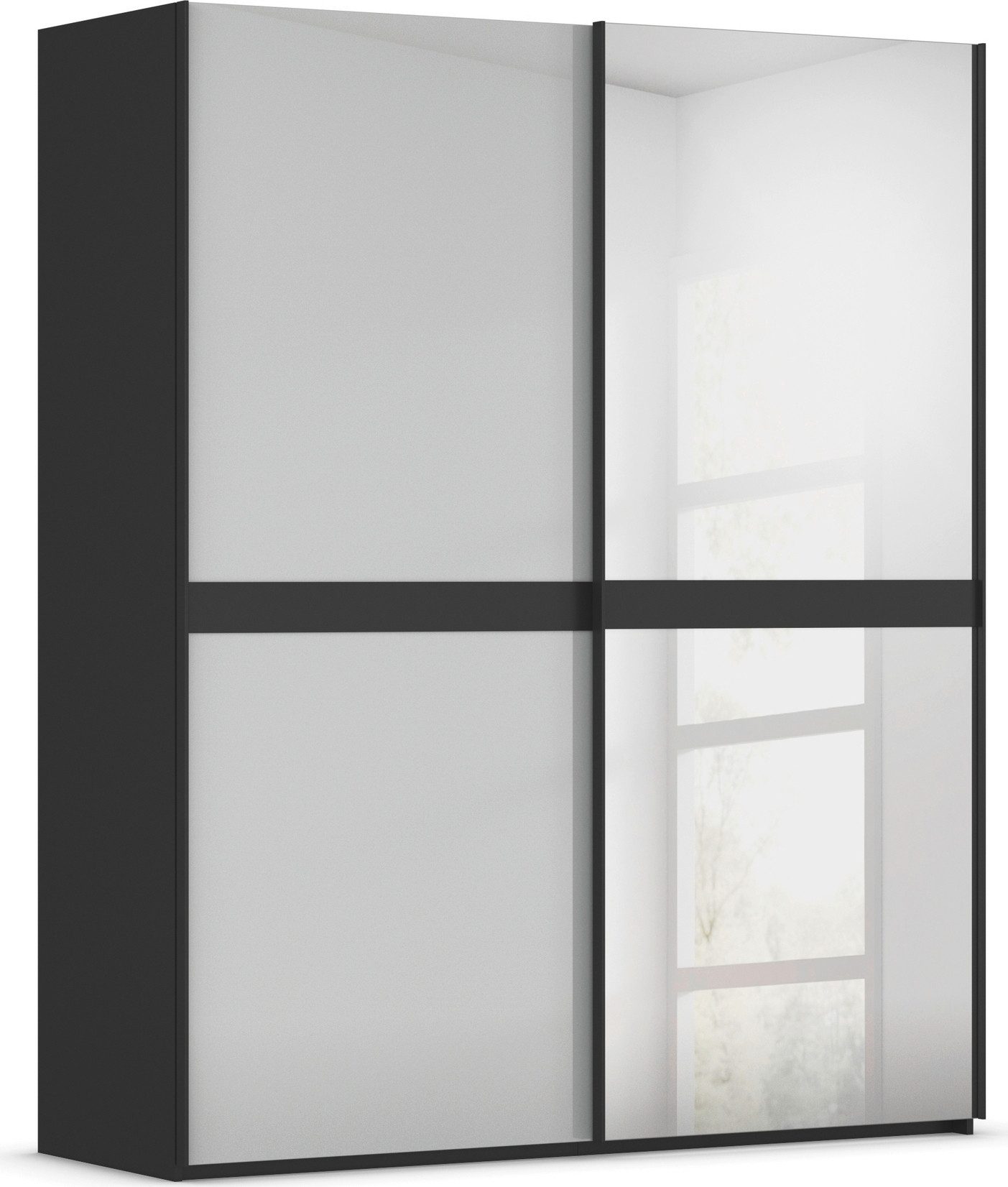 rauch Schuifdeurkast Kledingkast kast garderobe slaapkamerkast SCALE-LINE edel uiterlijk met buikband met glas/spiegel-front made in germany