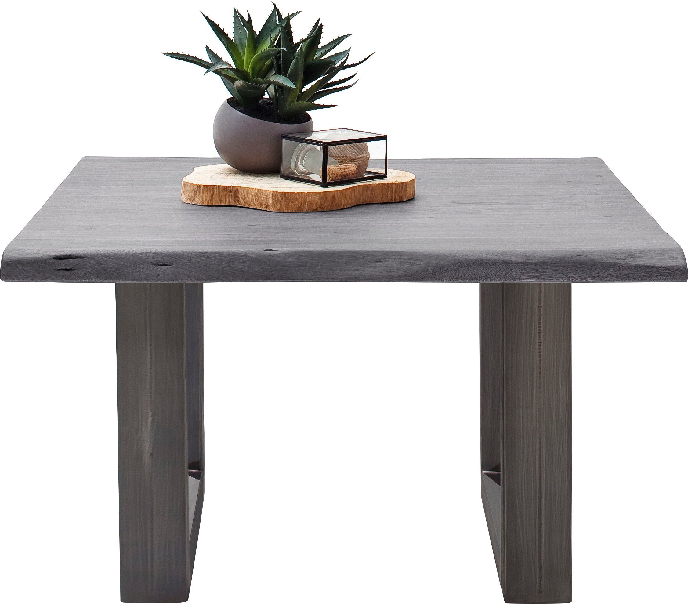 MCA furniture Salontafel Cartagena Salontafel massief hout met boomstamrand en natuurlijke kieren en gaatjes