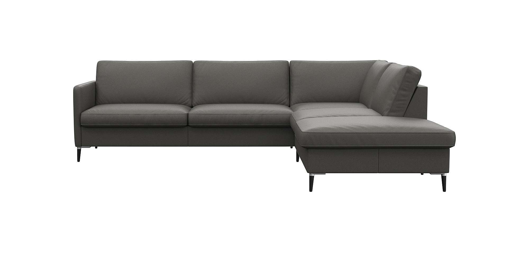 FLEXLUX Hoekbank Fiore, super zitcomfort door koudschuim in de zitting, L-vorm grijs, hoekbanken, 266 cm
