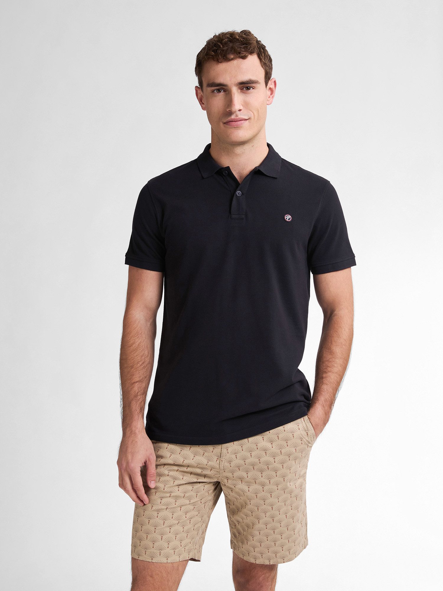 Petrol Industries Poloshirt met geborduurd logo heren poloshirts maat M zwart