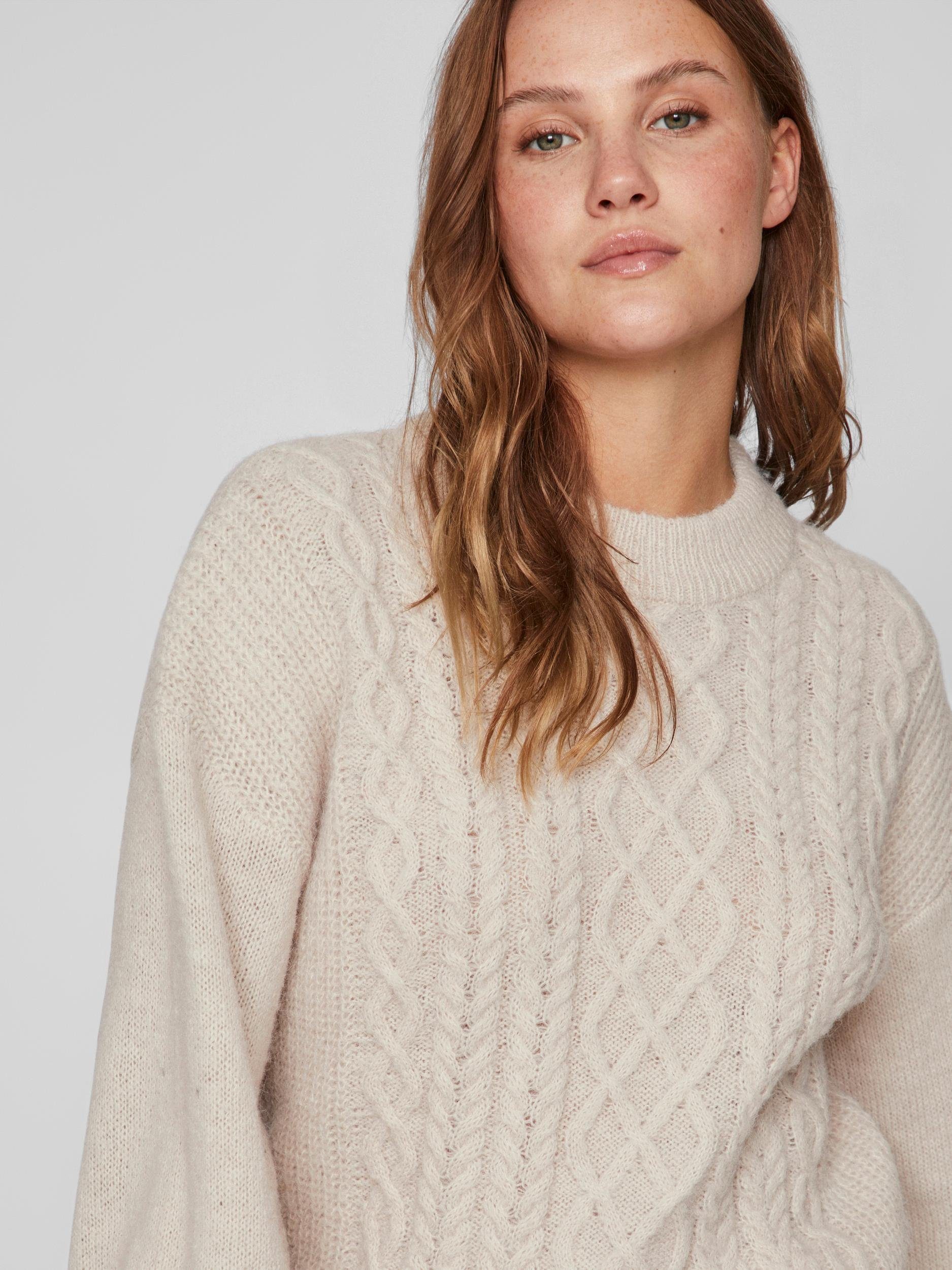 Vila Gebreide trui VICHINTI O-NECK CABLE KNIT TOP/SU-NOOS