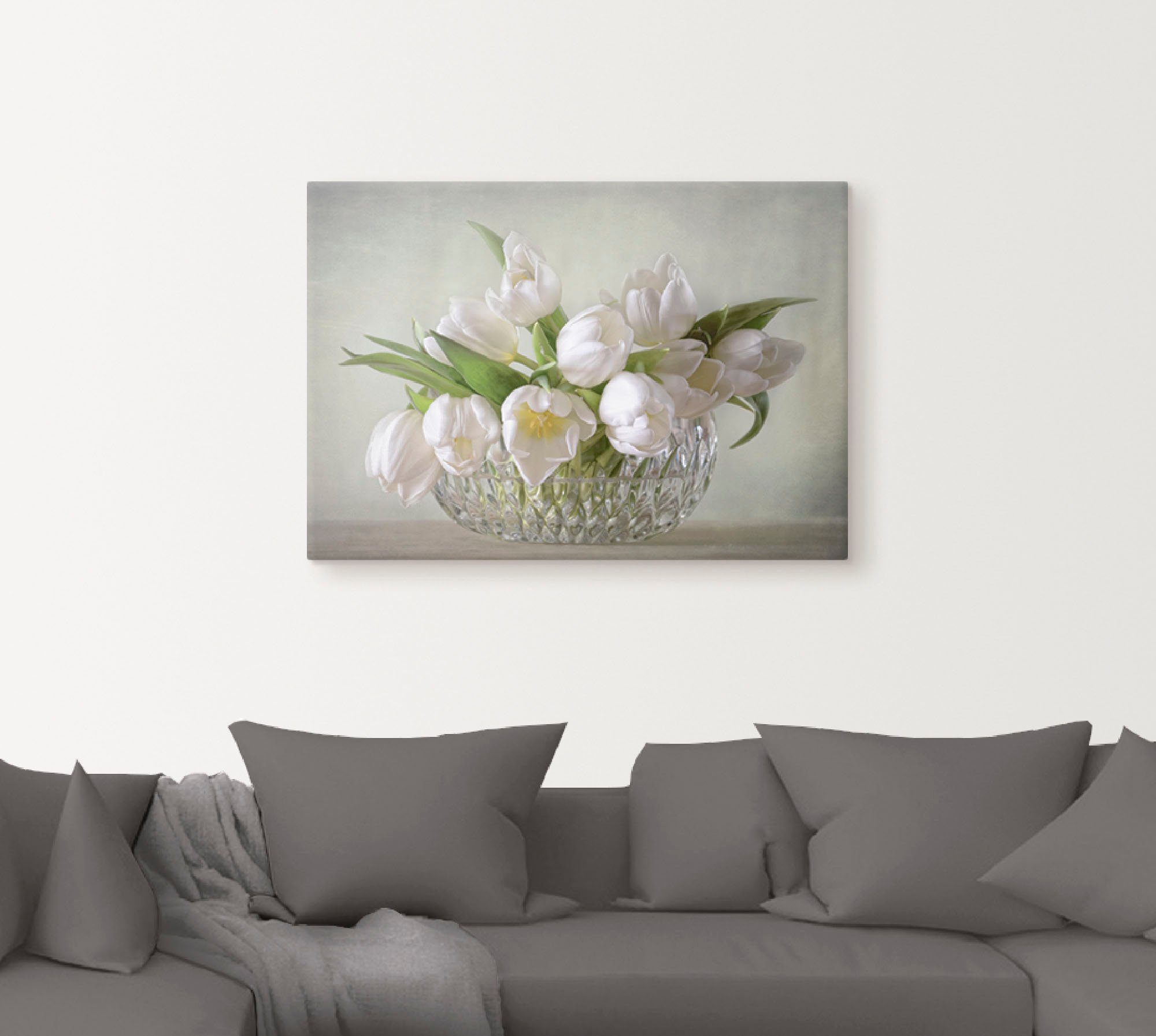 Artland Artprint Witte tulpen als artprint op linnen, poster, muursticker in verschillende maten
