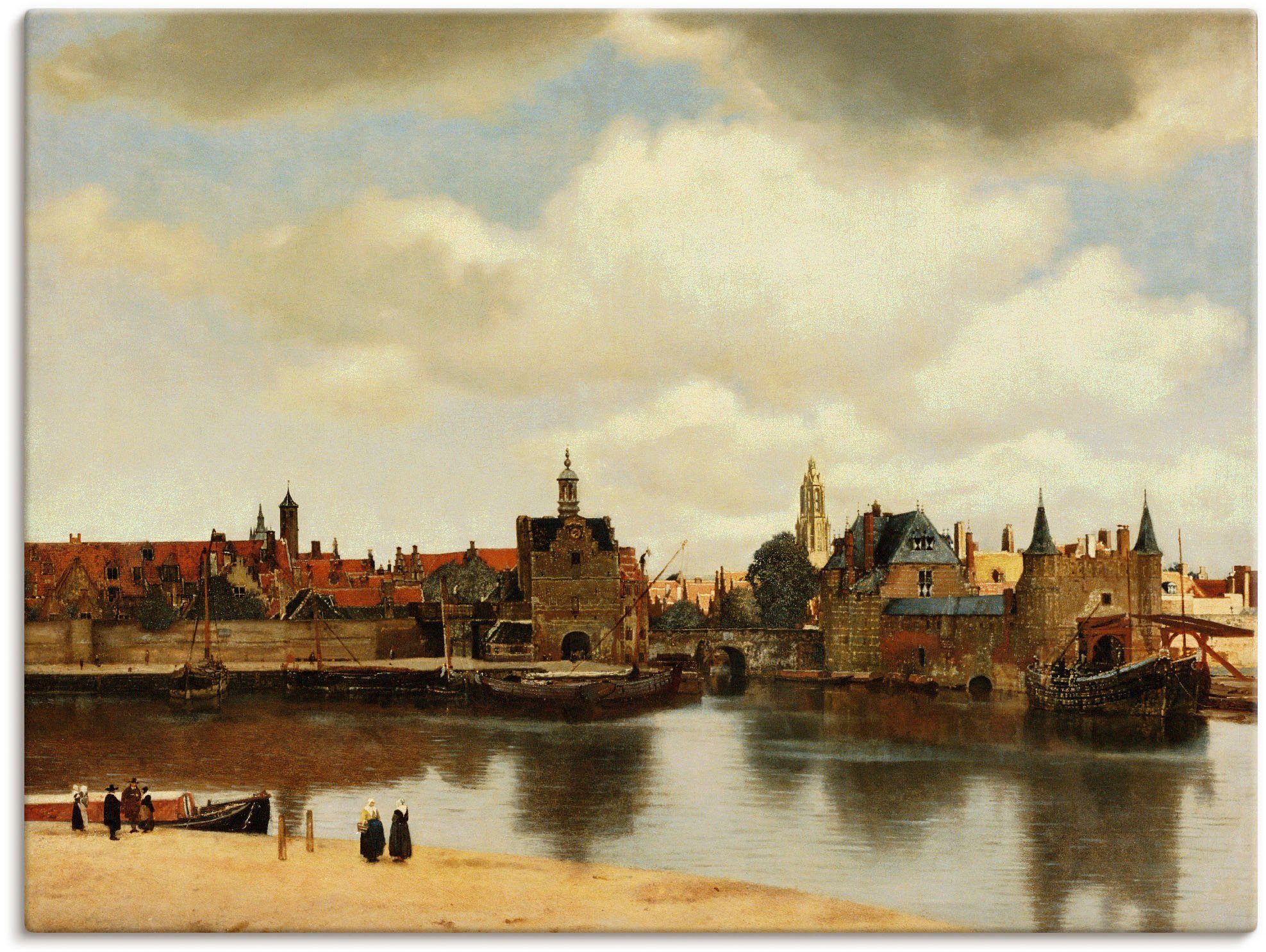 Artland Artprint op linnen Aanzicht van de stad Delft. Ca. 1660