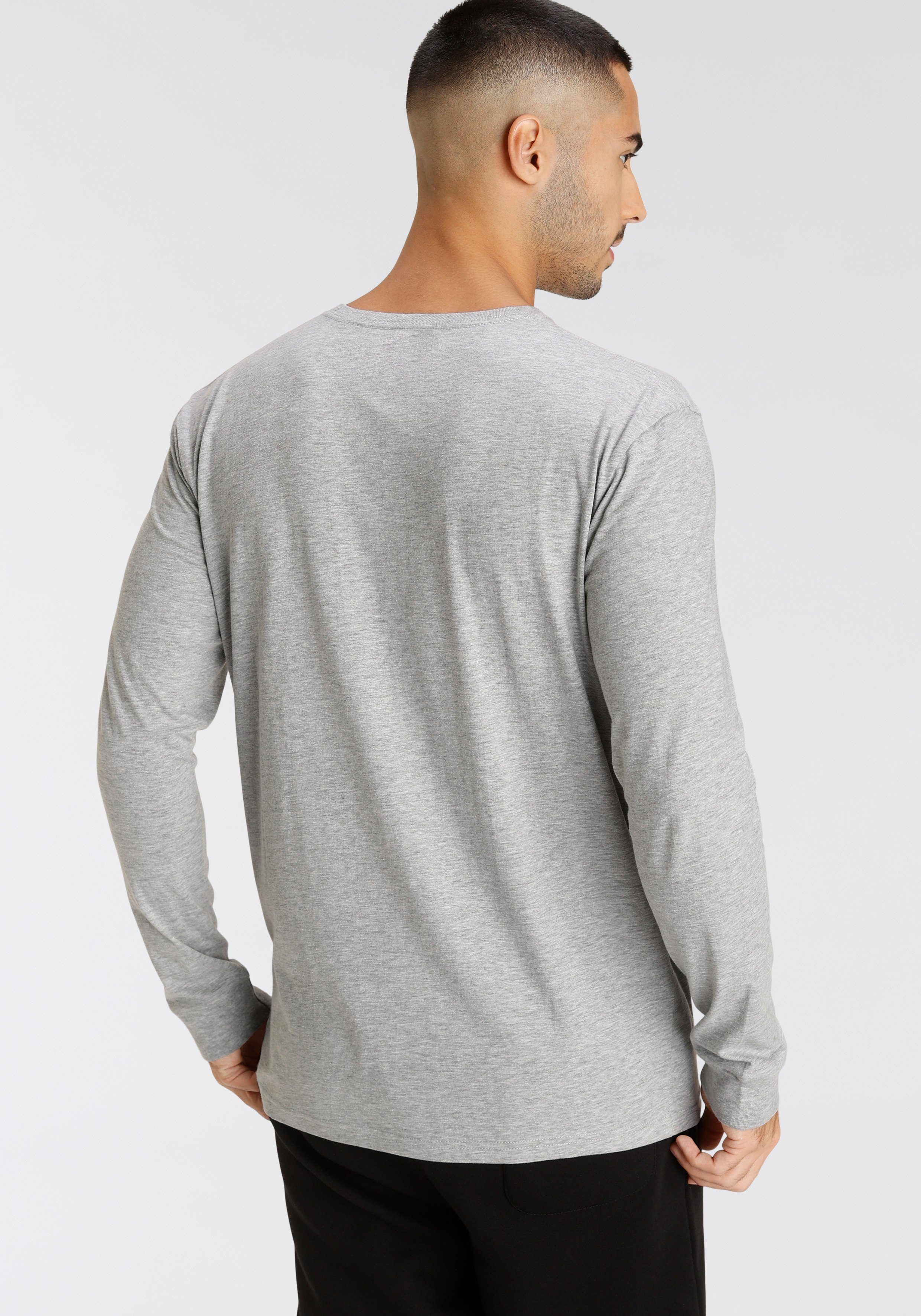 Quiksilver Shirt met lange mouwen Heren dubbelpak met logoprint (set, 2-delig)