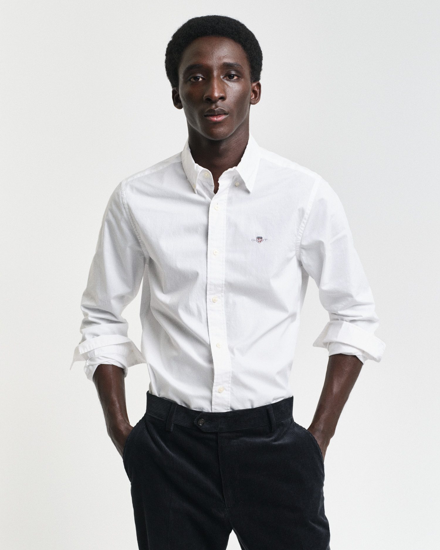 Gant Overhemd met lange mouwen Slim fit poplin overhemd licht slijtvast easy care