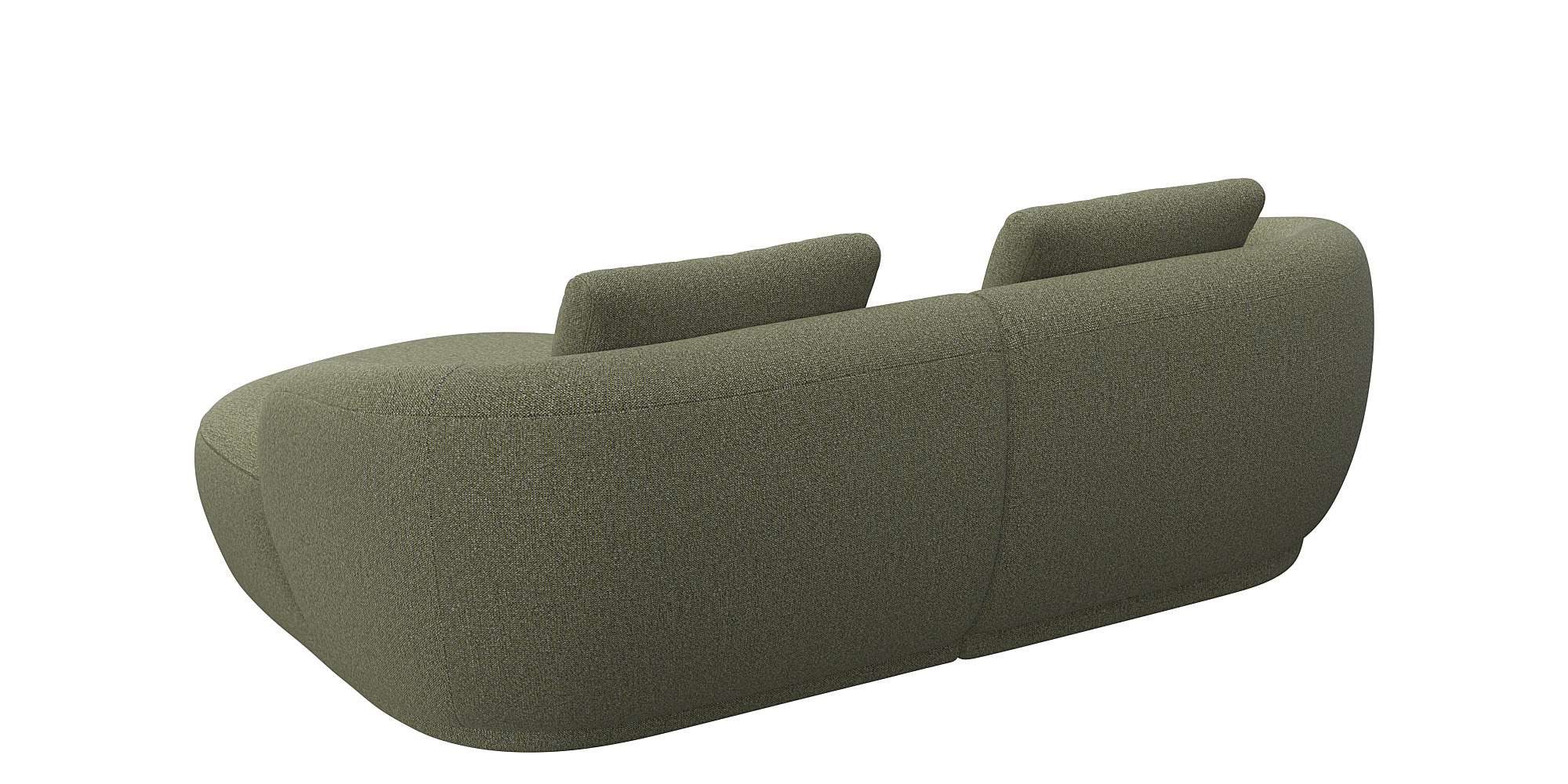 FLEXLUX Zithoek Torino, rond, L-vorm, bankhoek met recamière, longchair-sofa