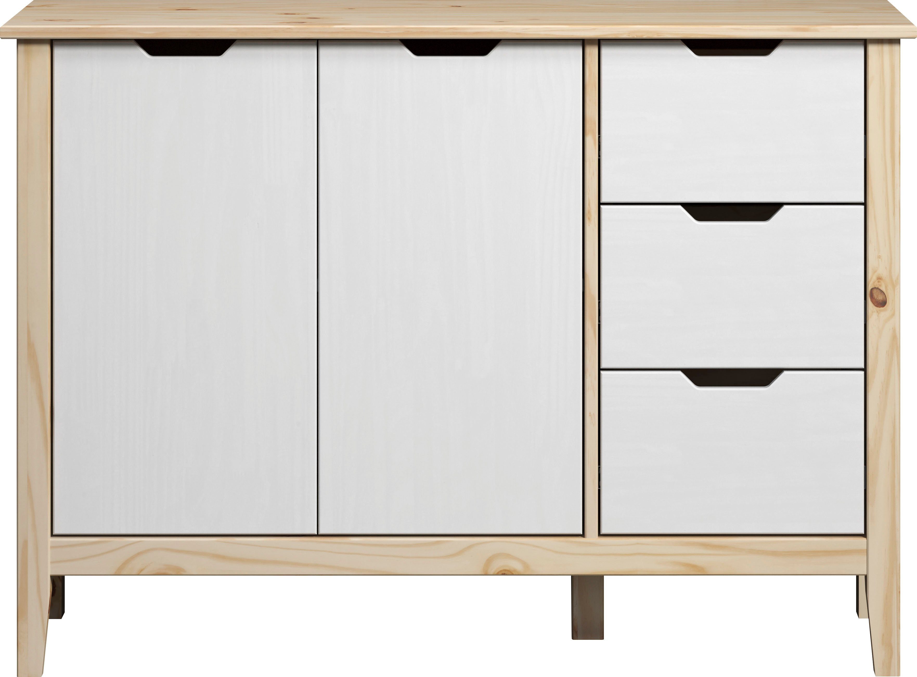 Latera Dressoir 3 Laden, 2 Deuren Wit.