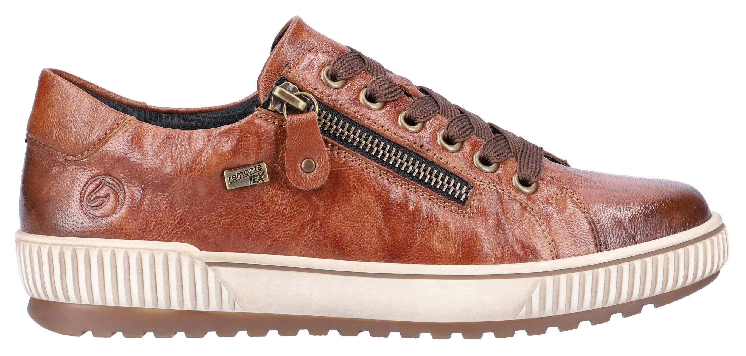 Remonte Plateausneakers vrijetijdsschoen, lage schoen, veterschoen met buitenrits