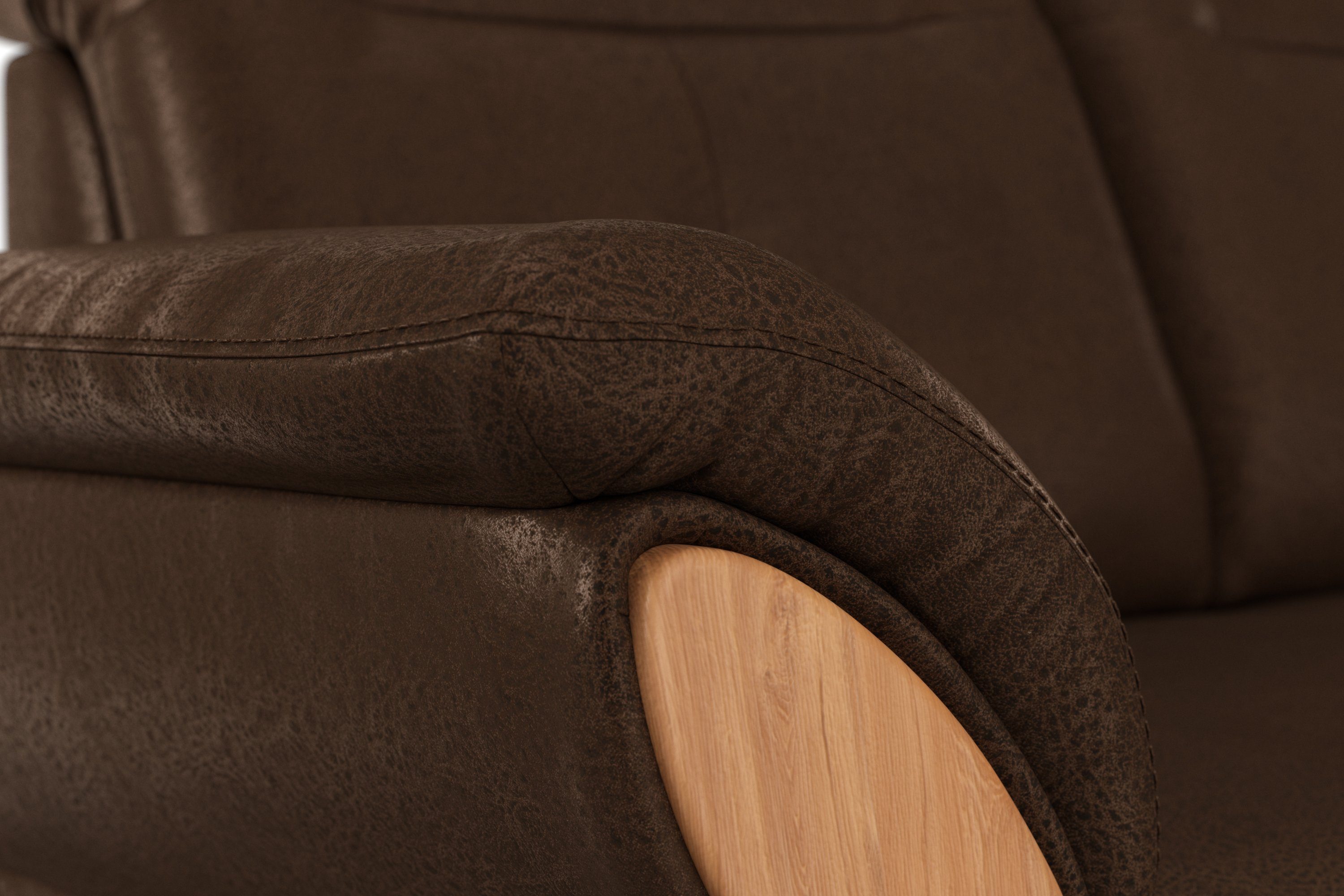 Home affaire 2-zitsbank Dangast Verstelbare hoofdsteun, houten frontlijsten, naar keuze ook in Easy clean bekleding
