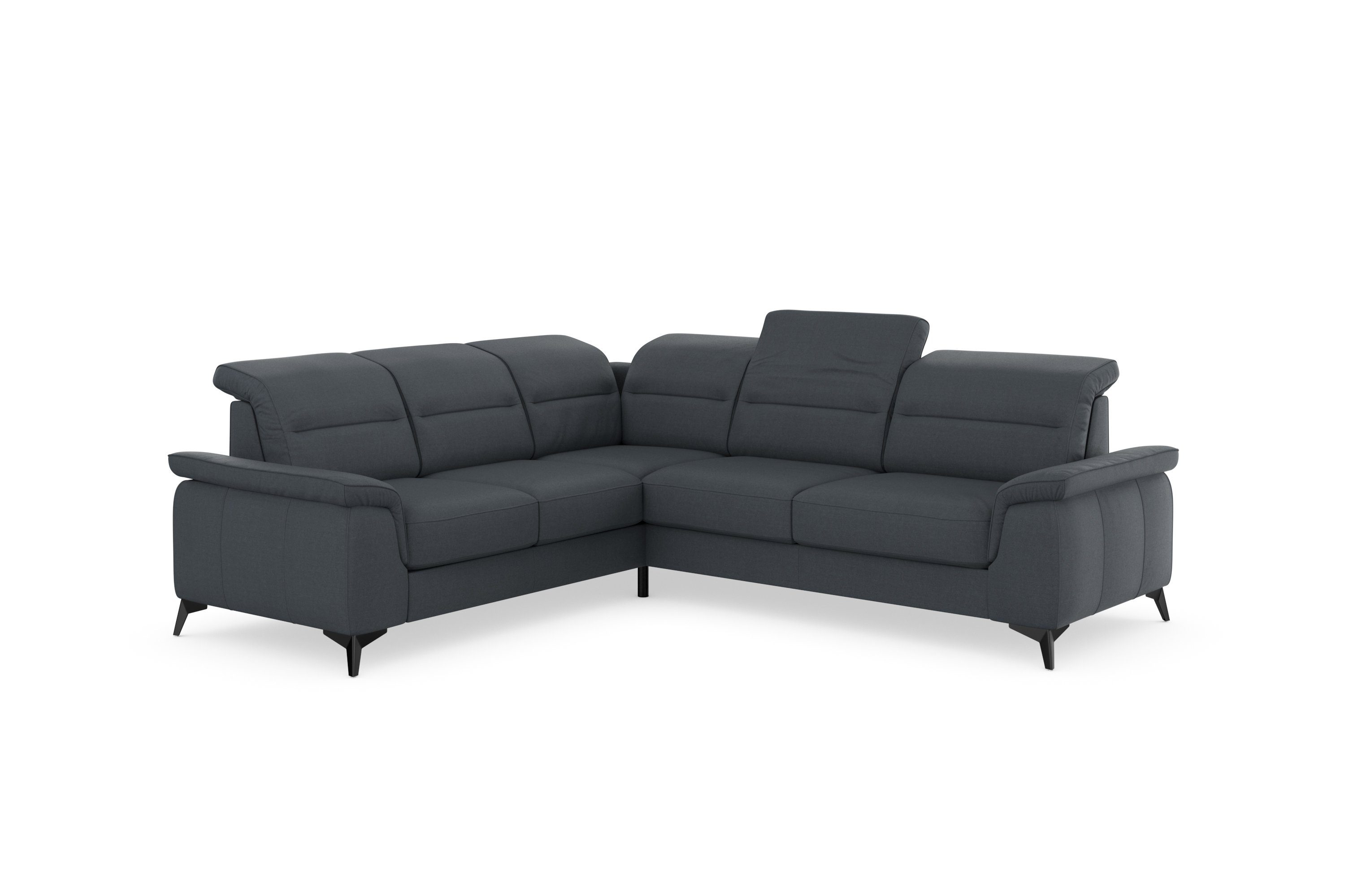 sit&more Hoekbank Sinatra L-vorm optioneel met verstelbare hoofdsteun en armleuning, metalen poten