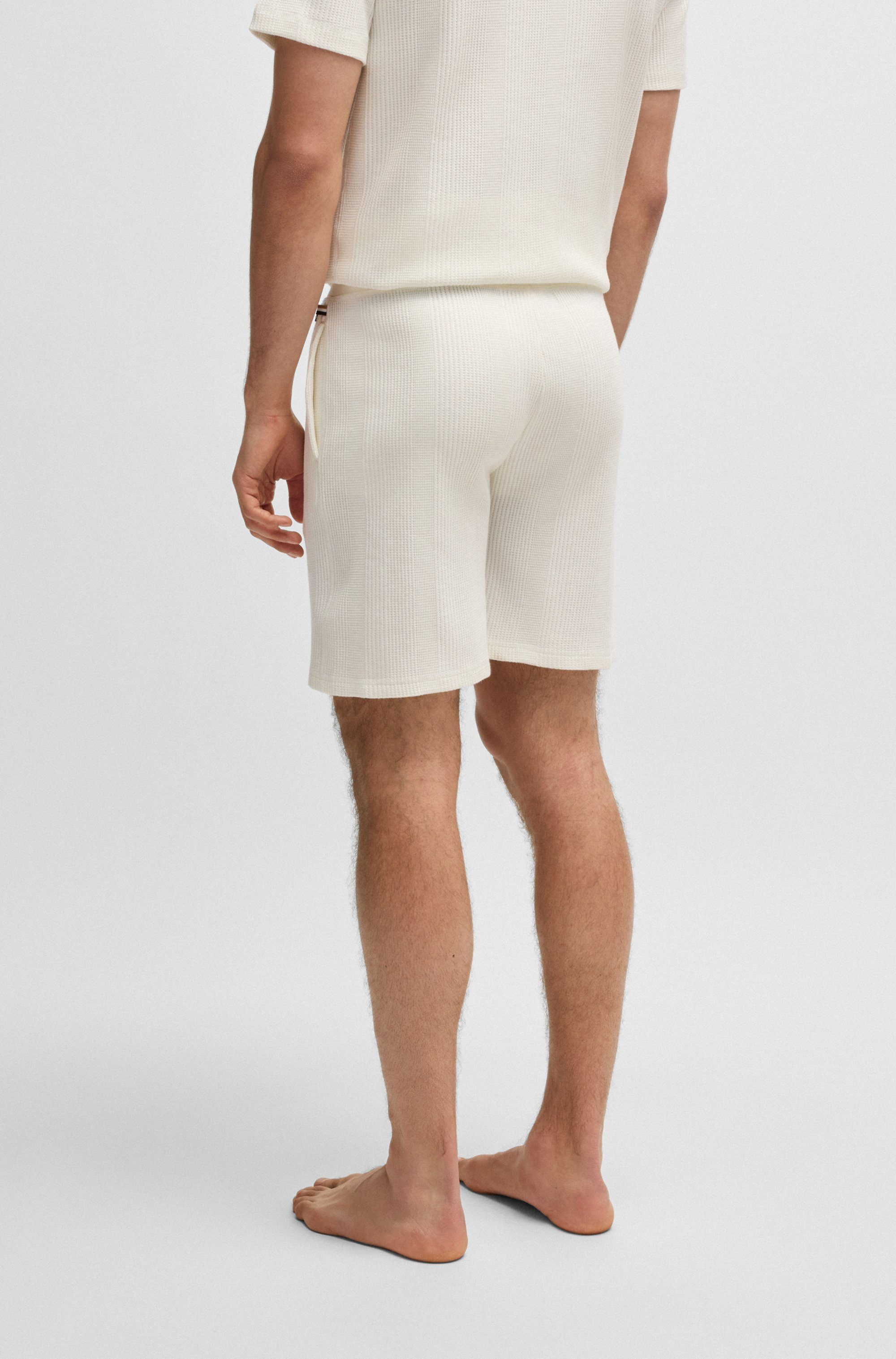 BOSS Sweatshort Structure Sho korte broek met brei-inzetten