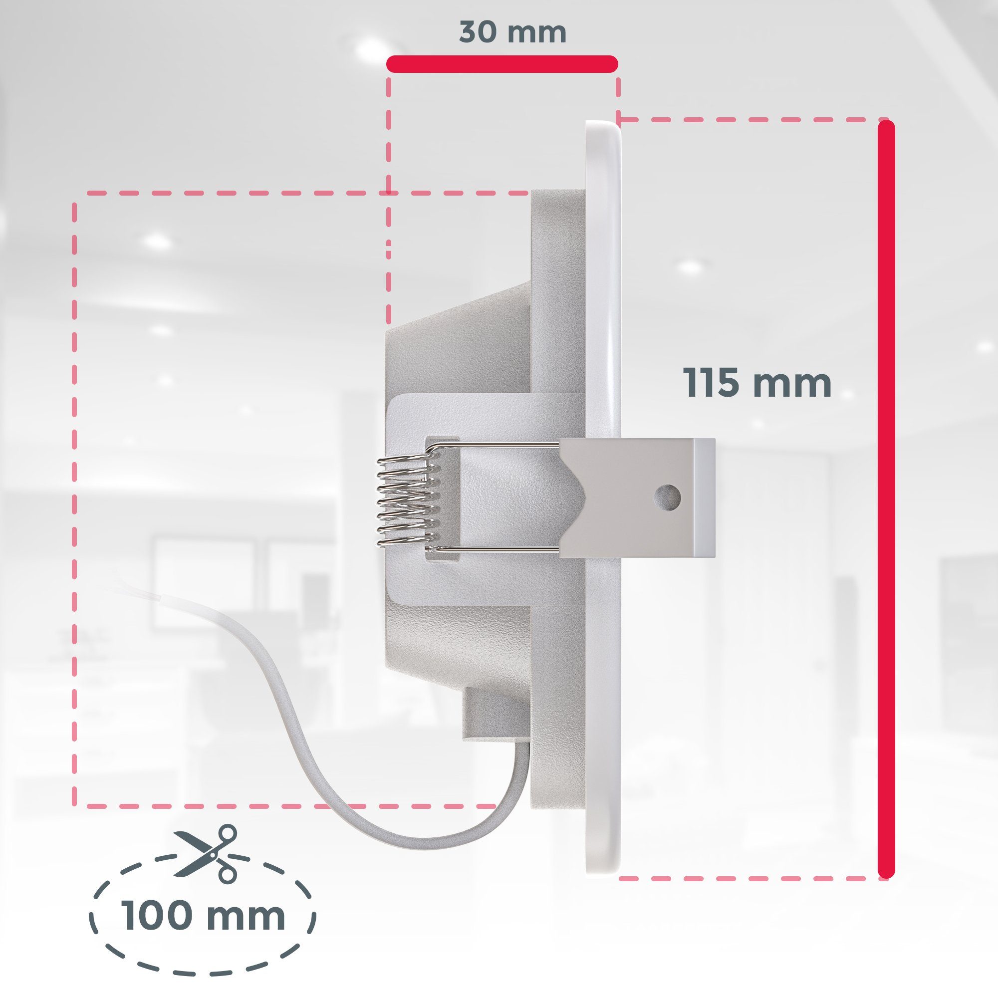 B.K.Licht Ledinbouwlamp 3-delige bad inbouwspot, IP44 beschermd, platte inbouwspots