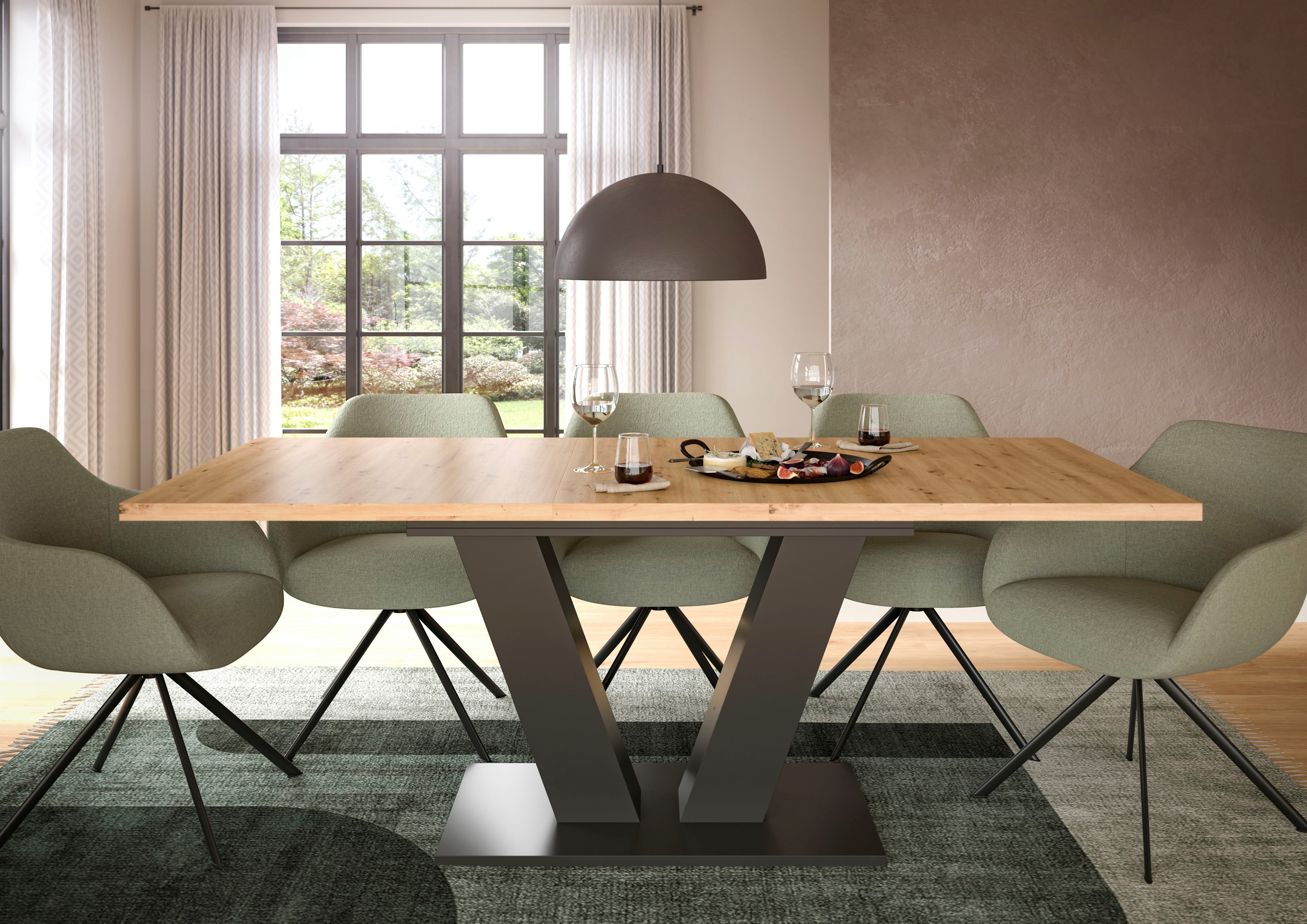 INOSIGN Eettafel Motus, uitschuifbaar 150 - 190 cm, inclusief 40 cm inlegplaat