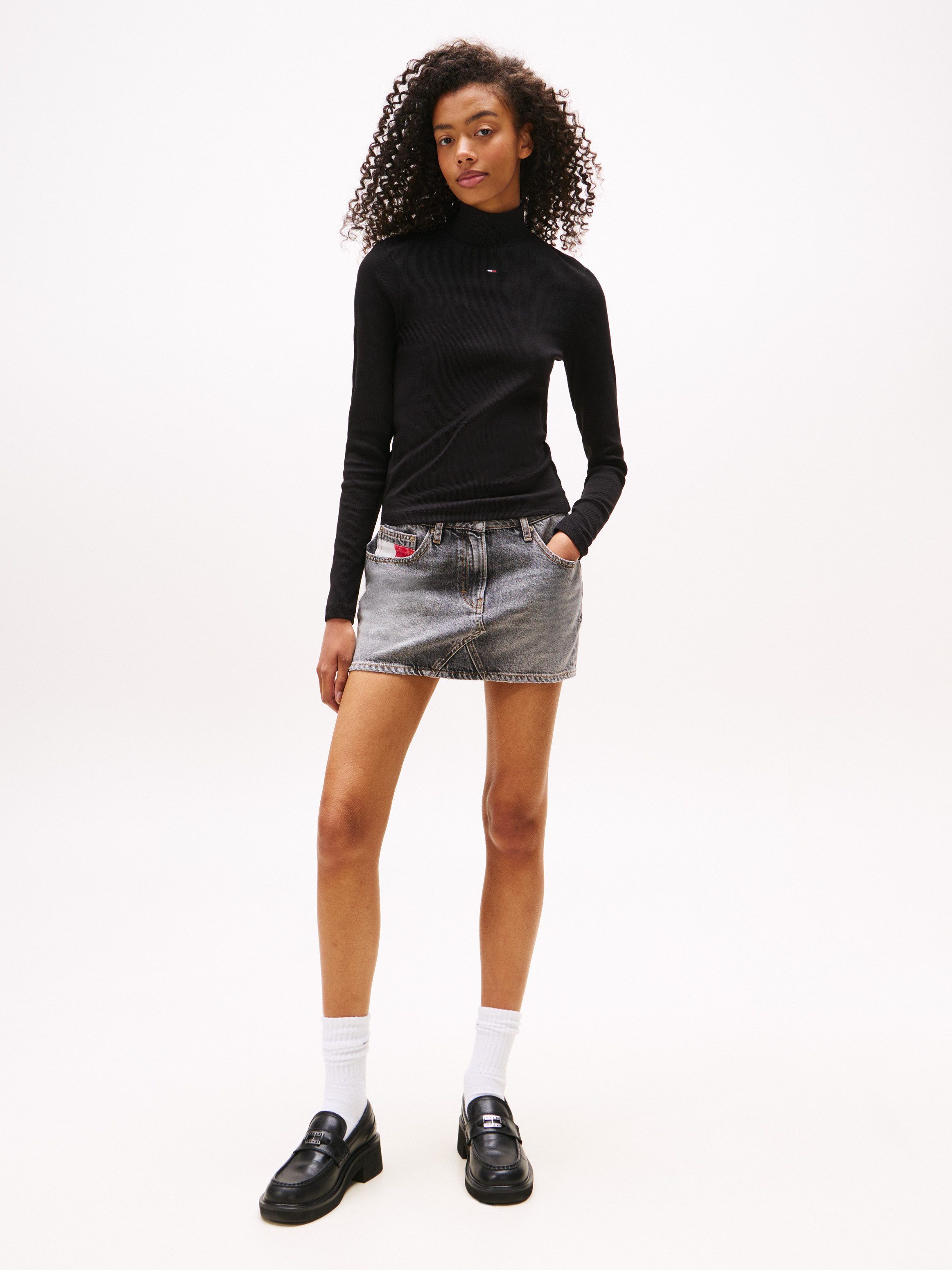TOMMY JEANS Shirt met lange mouwen TJW ESSENTIAL MOCK NECK