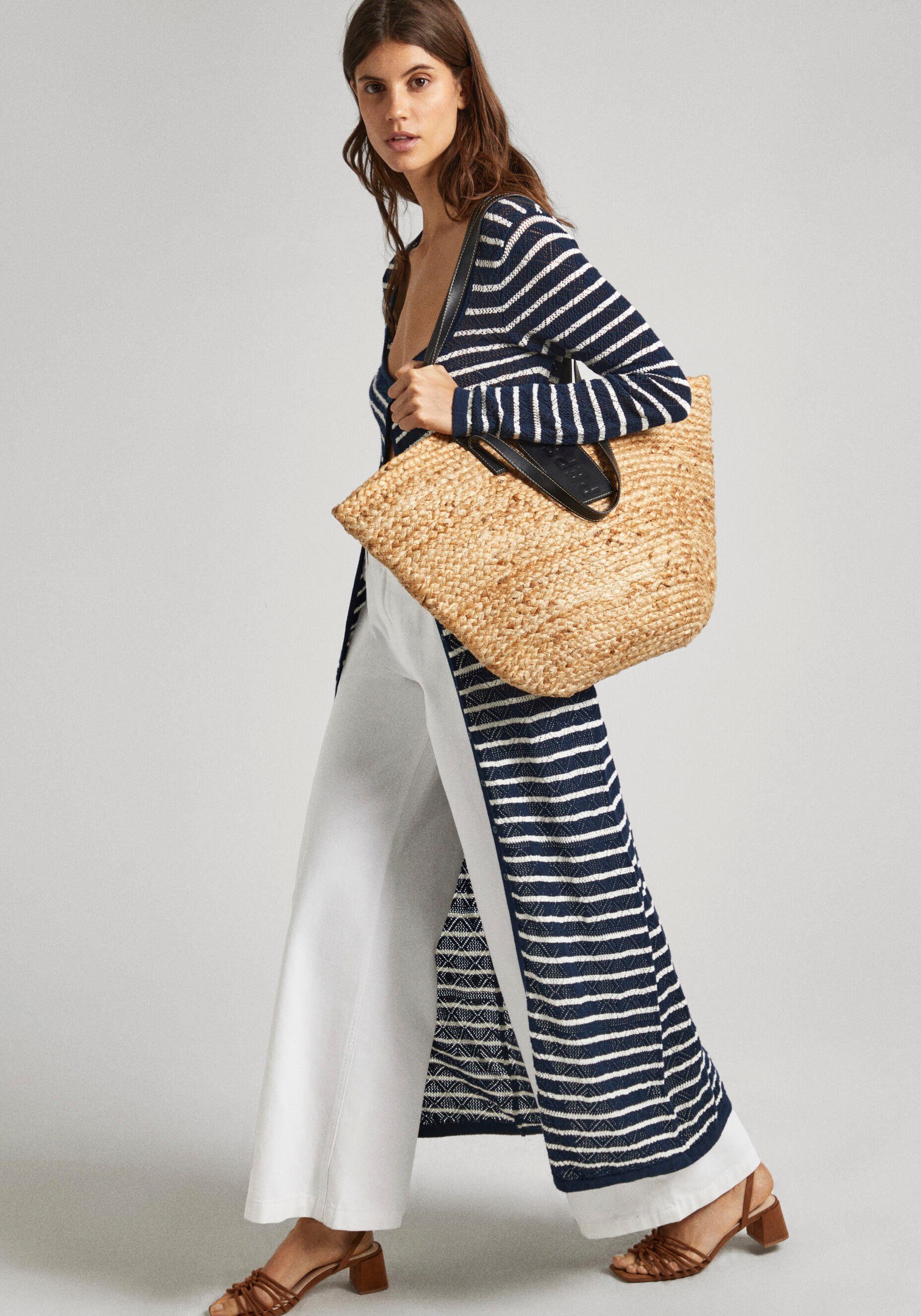 Pepe Jeans Maxi-jurk FRANCES DRESS van katoenbrei met linnen