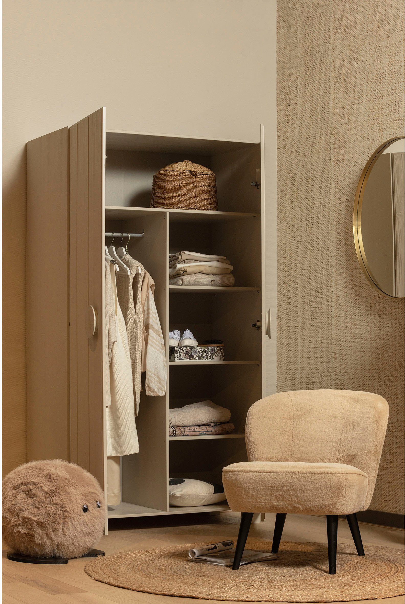 WOOOD Multifunctionele kast Noah Opbergkast, Hal kast met kledingstang, h 200 cm x b 110 cm