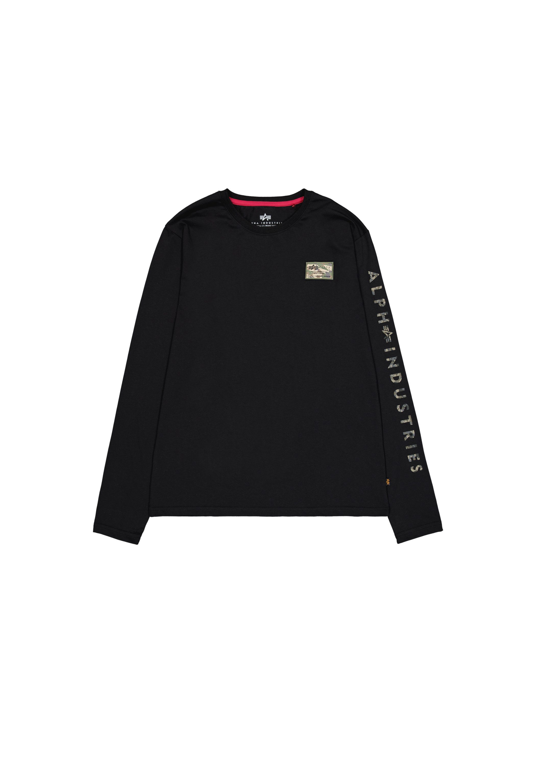 Alpha Industries Longsleeve Alpha Industries Men - Longsleeves Camo Sleeve Longsleeve heren t-shirts maat 3XL zwart