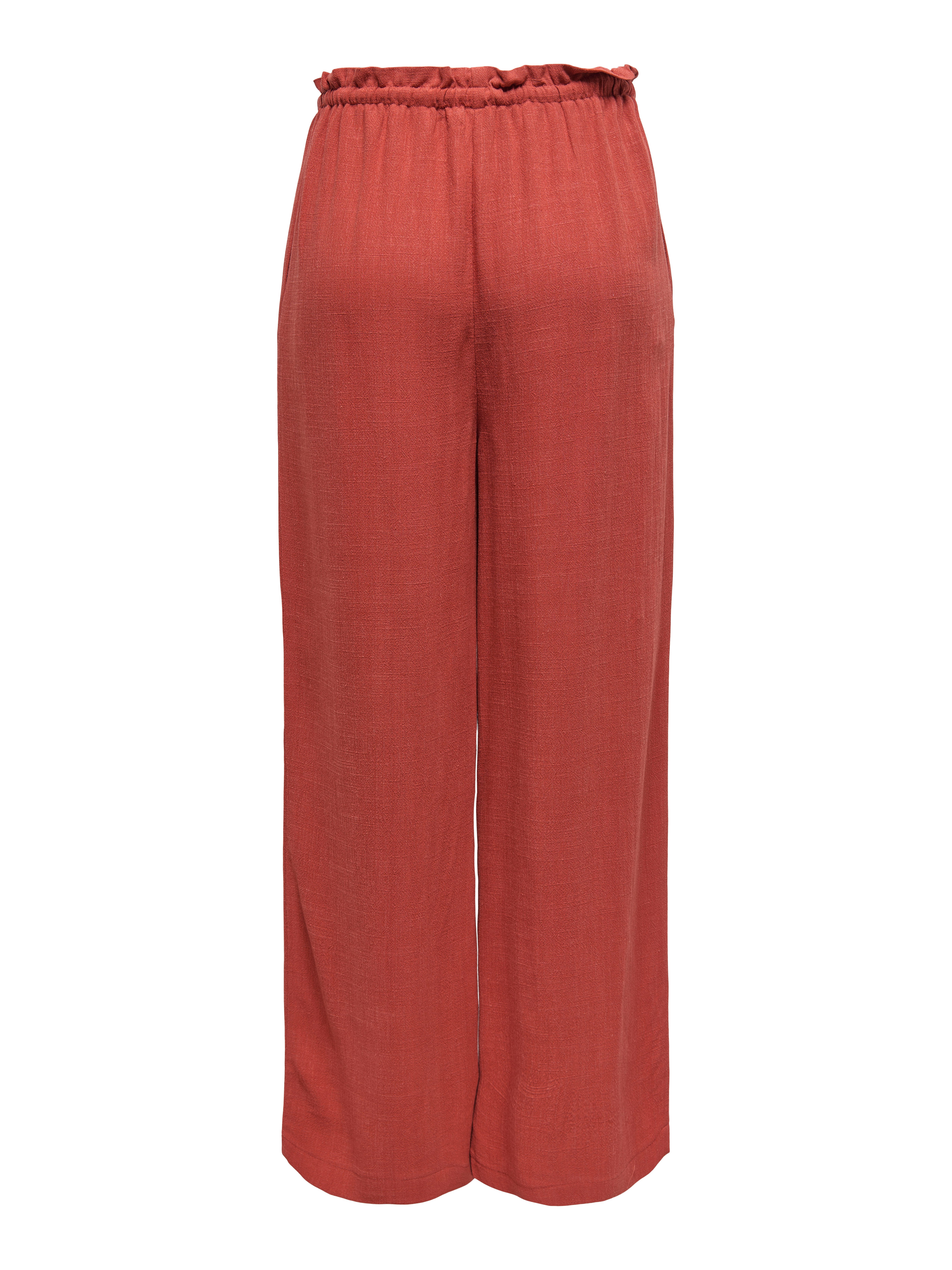 Only Comfortbroek ONLSOLVI MW LINEN BL PB CULOTTE CC PNT