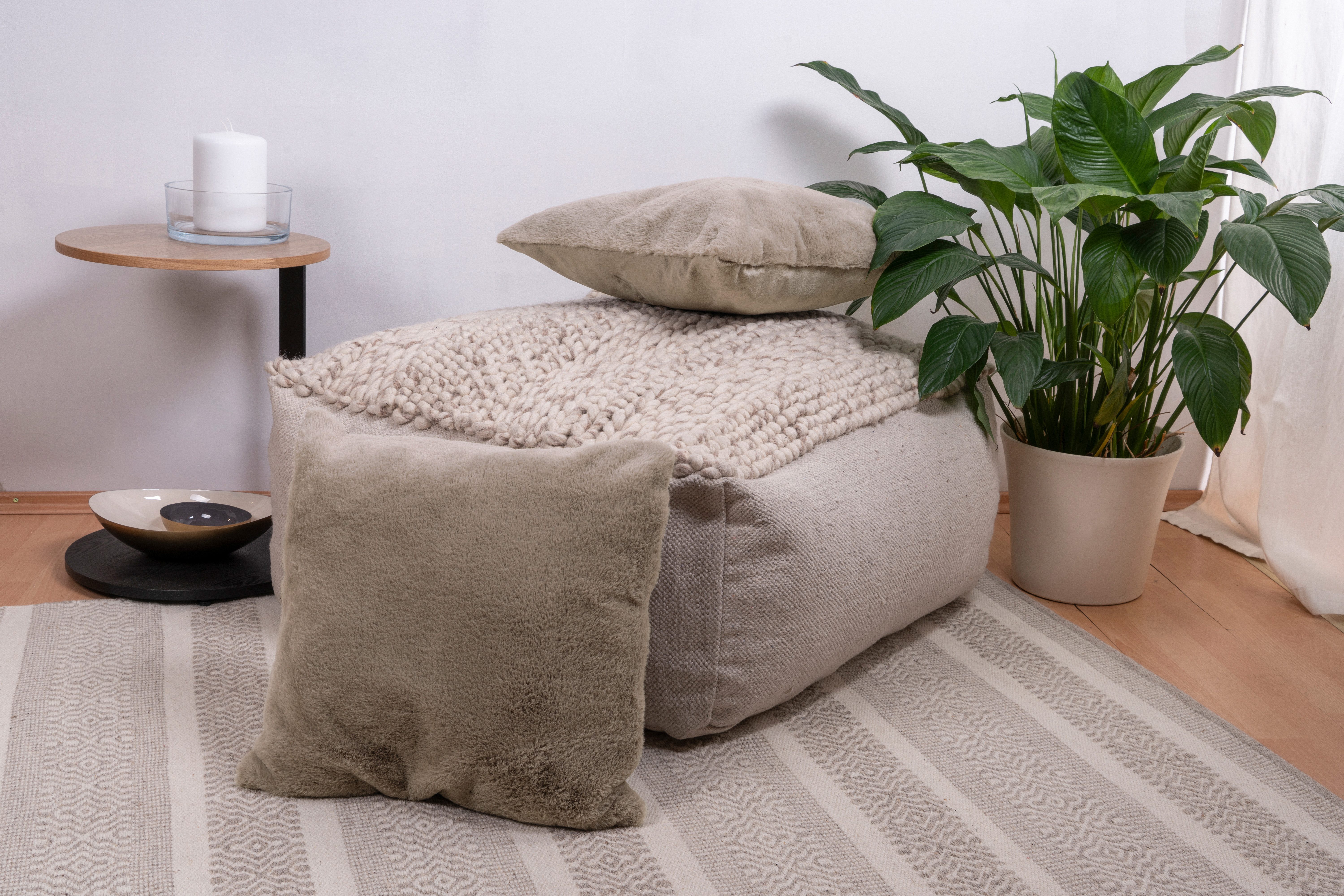 Kenda Sand Vachtkussen Decoratiekussens Aimee 625 2-pack Kussen inclusief vulling met pluizige stofhoes (1 stuk)