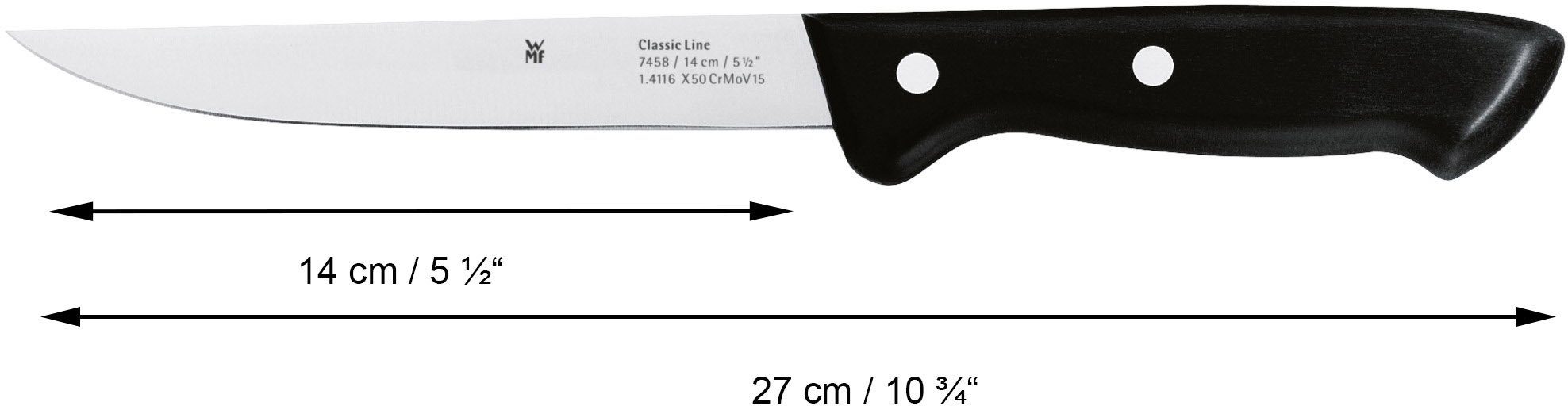 WMF Messenblok Classic Line Lemmeten van speciaal messenstaal (set, 7-delig)
