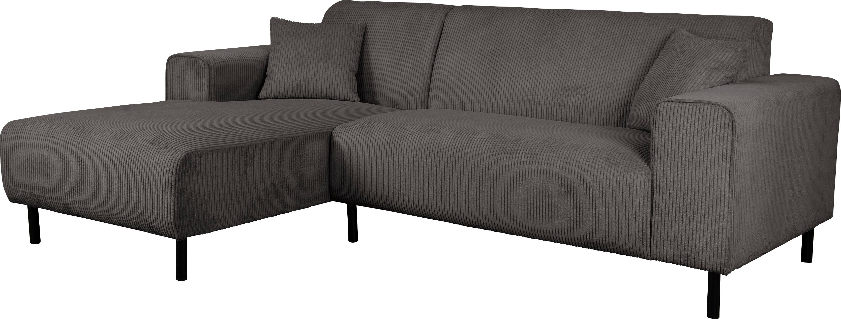 Home affaire Hoekbank ARROS L-vorm met golfondersteuning, afmetingen B/D/H: 235/163/81 cm incl. sierkussens, met recamiere rechts/links bestelbaar, ook in cord