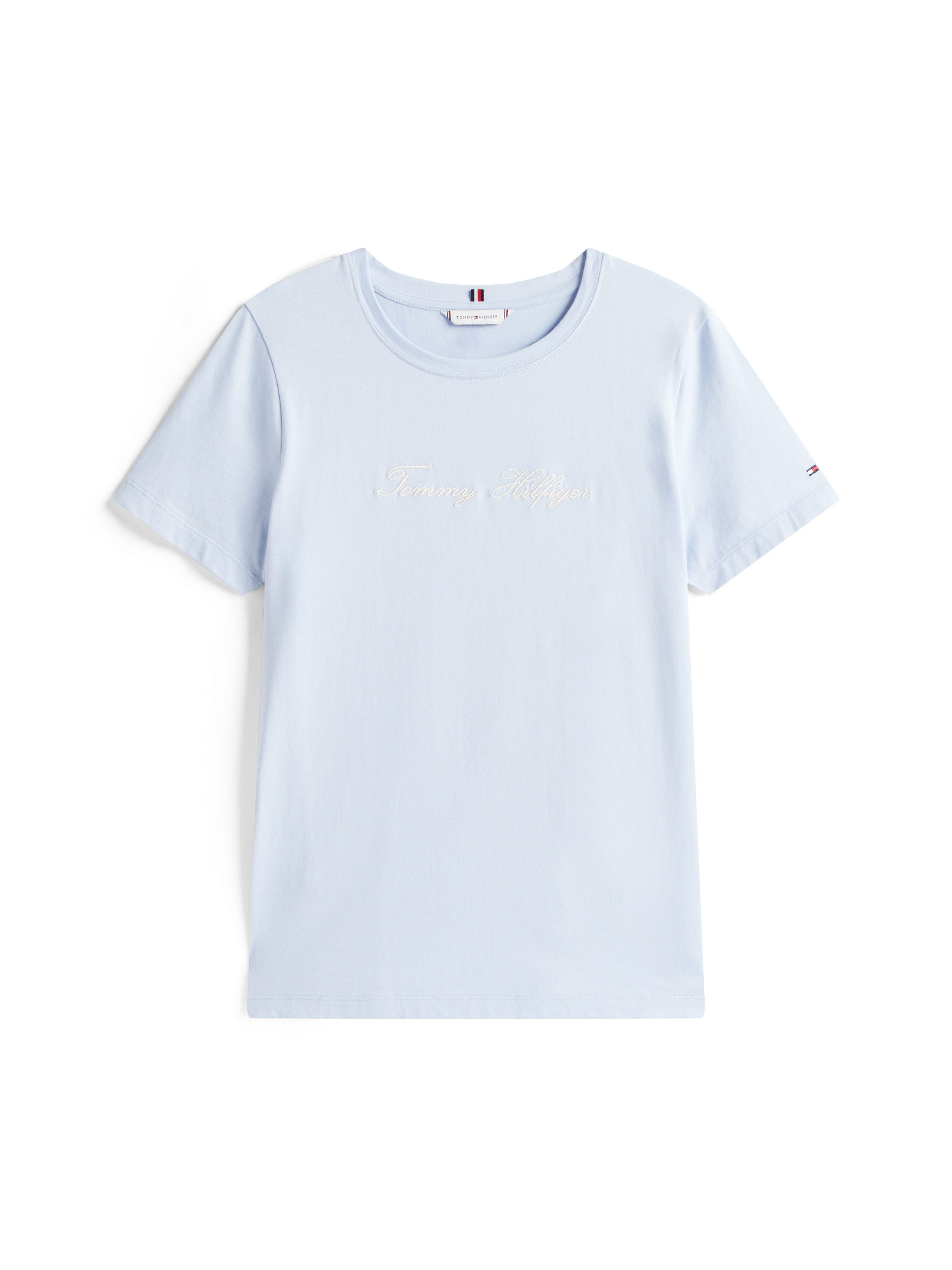 Tommy Hilfiger Shirt met korte mouwen SCRIPT REG C-NK SS T-SHIRT met tommy hilfiger script-logo-opschrift