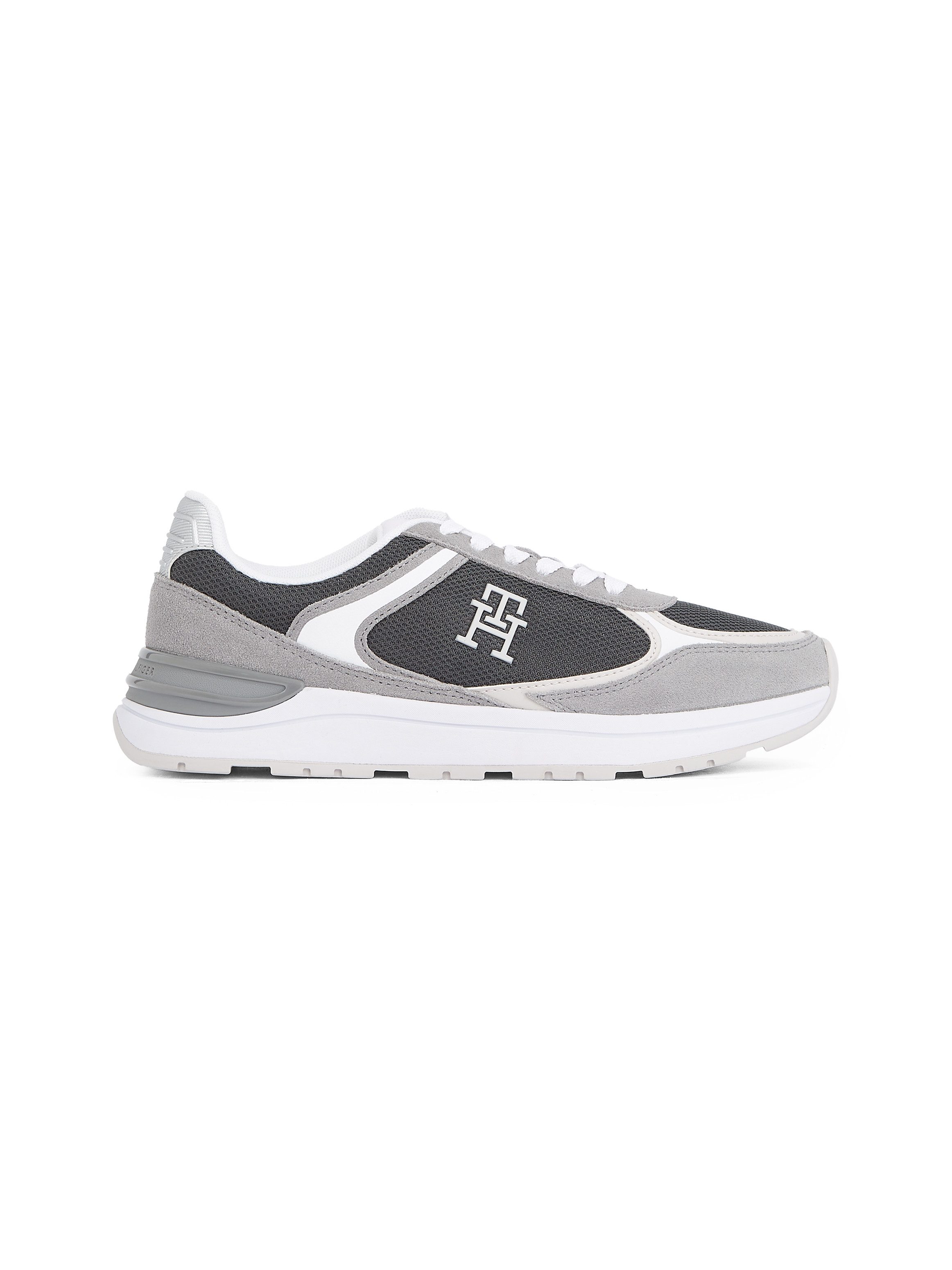 Tommy Hilfiger Sneakers met sleehak CASUAL FASHION RUNNER MIX , vrijetijdsschoen, lage schoen, veterschoen in contrast-look