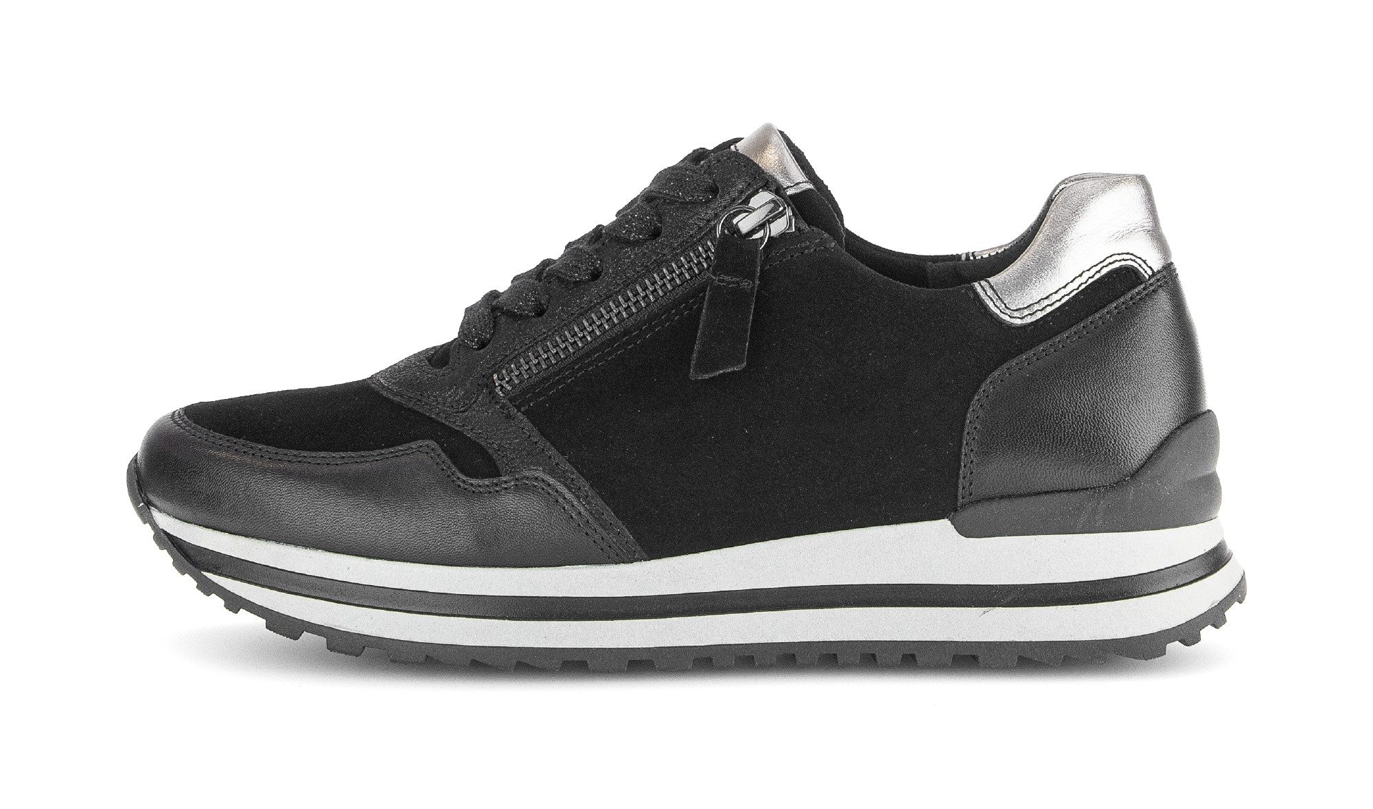 Gabor Sneakers met sleehak Turijn , vrijetijdsschoen, halfschoen, veterschoen, gepolsterde schacht, h-breedte