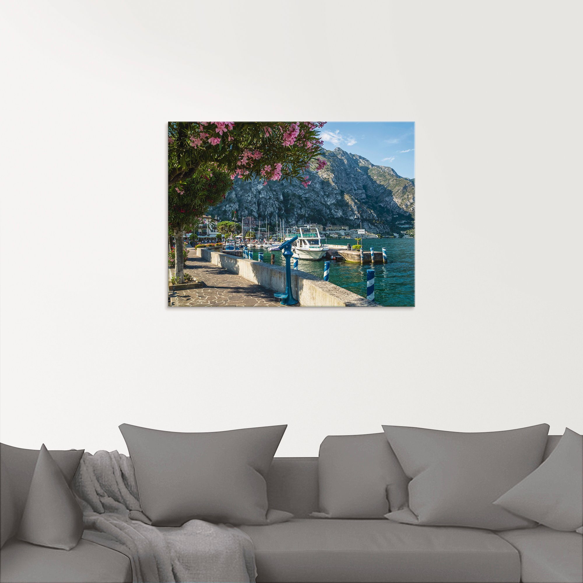 Artland Print op glas Gardameer haven Limone sul Garda I