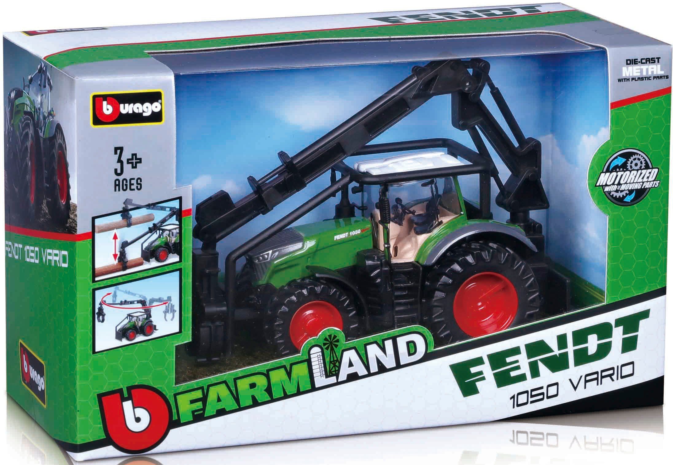 Bburago Speelgoed-tractor Farmland, Fendt vario 1050 met houtlader