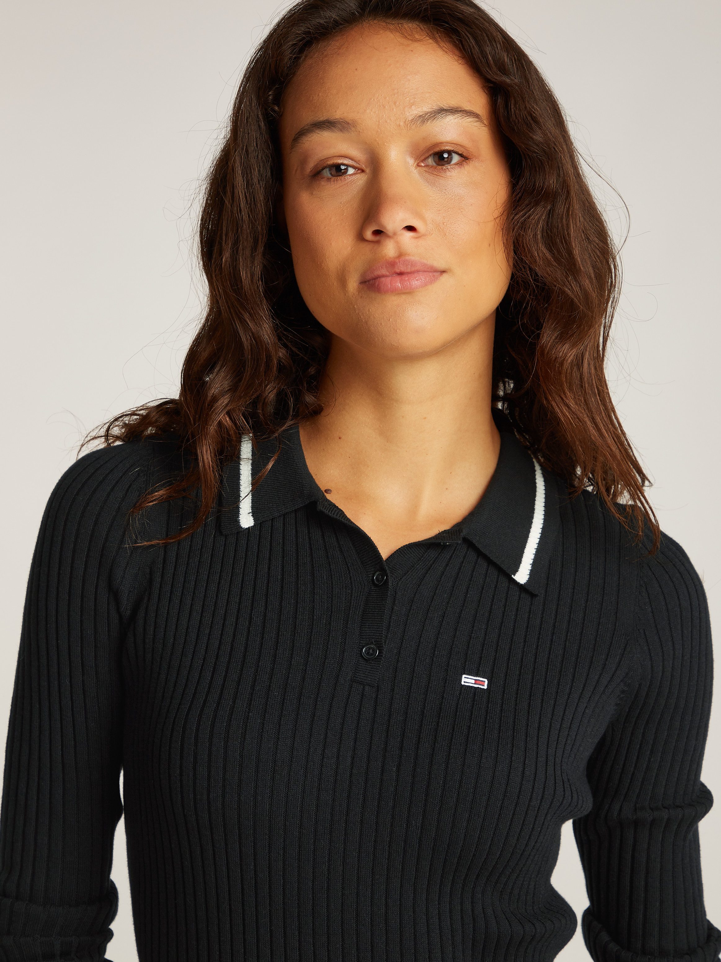 TOMMY JEANS Polojurk TJW LS POLO MIDI DRESS