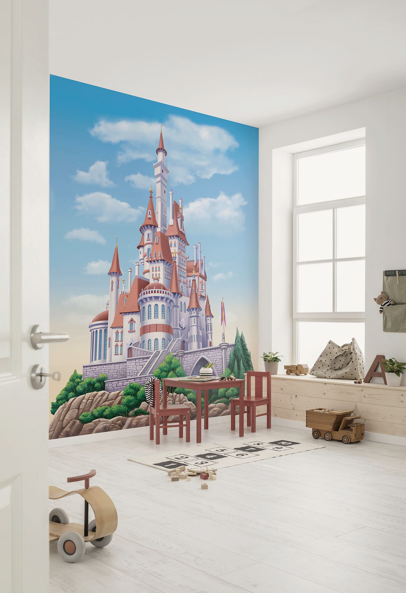 Komar Kinderbehang Disney Princess Belle Castle (1 stuk) overig behang multicolor