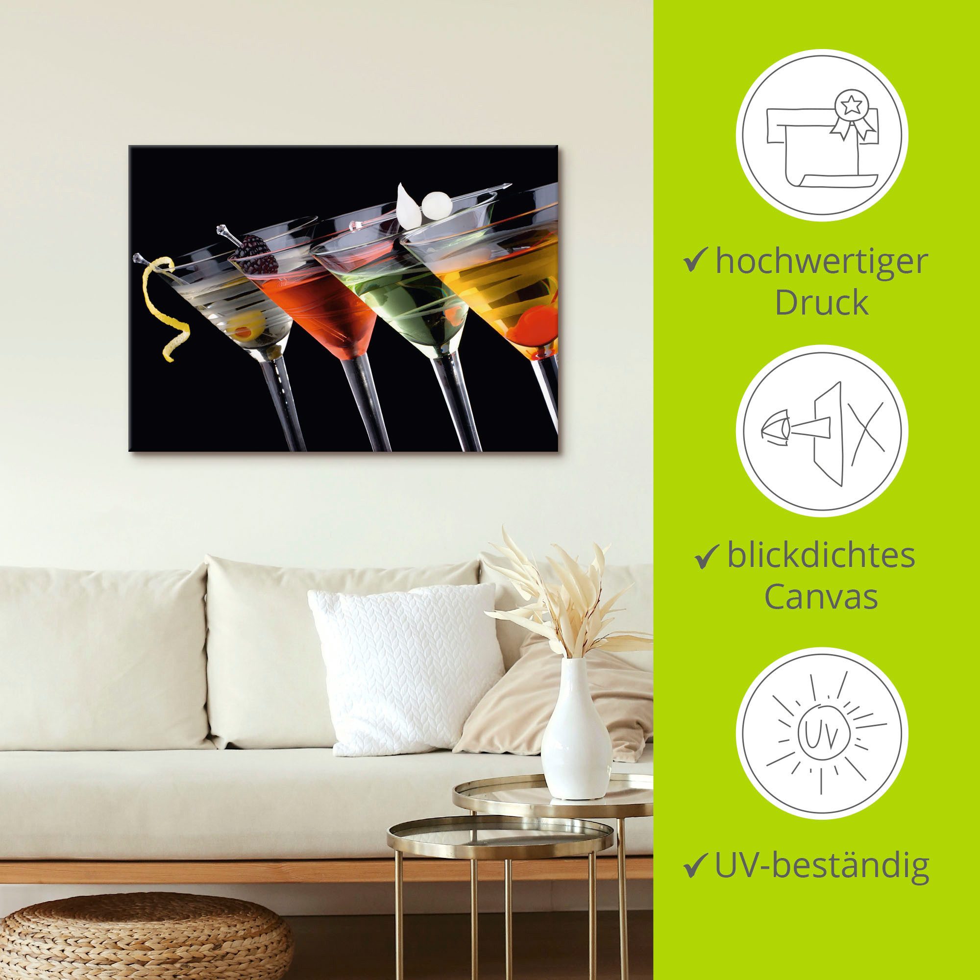 Artland Artprint Klassieke Martini - cocktail als artprint op linnen, poster, muursticker in verschillende maten