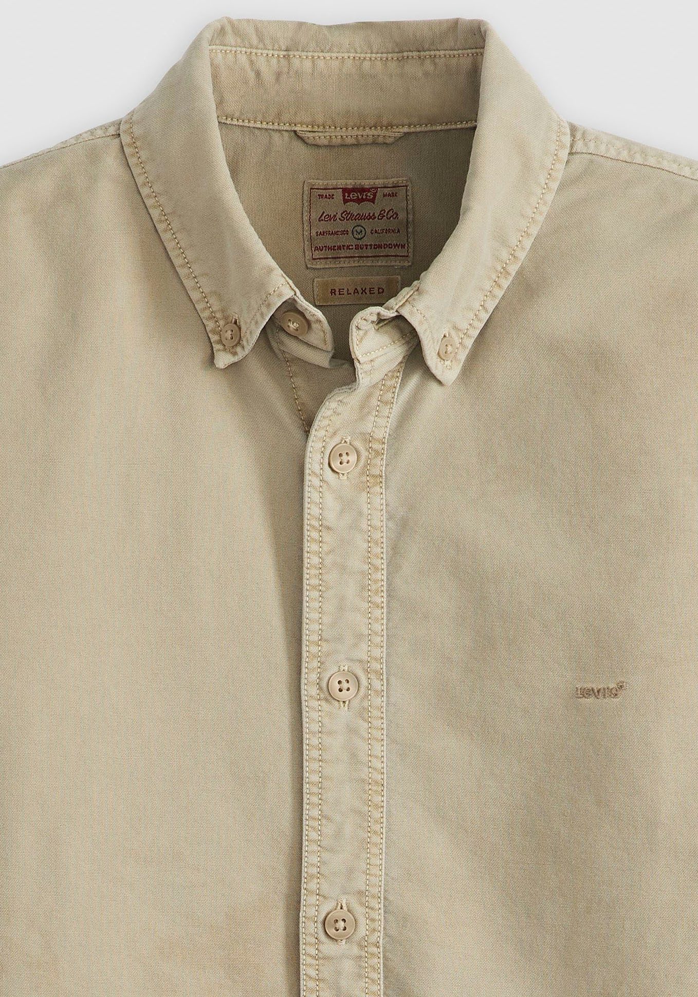 Levi's® Overhemd met lange mouwen AUTHENTIC BUTTON DOWN met ton-in-ton logo-borduursel op de borst