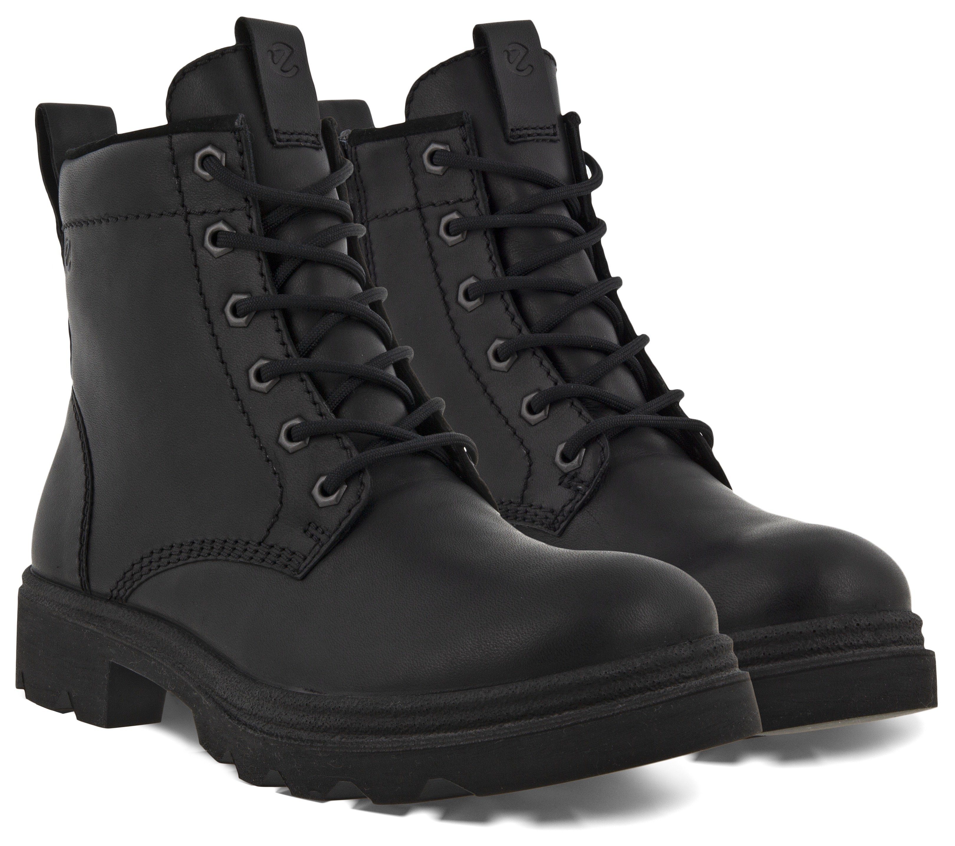 Ecco Hoge veterschoenen Grainer W ankle boot, winter boots, block heel, with lambswool lining