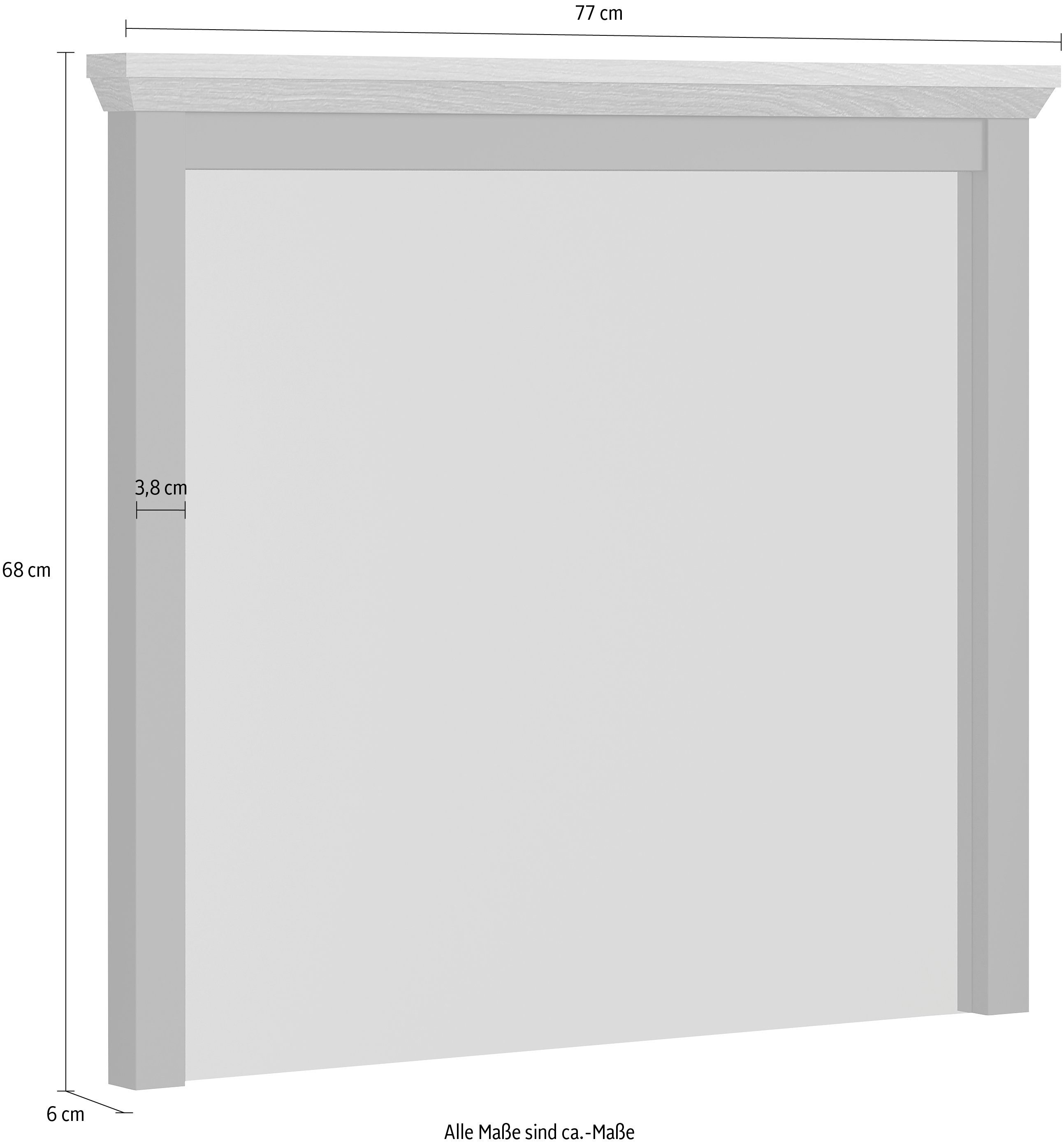 Home affaire Garderobespiegel Vienna Vierkant, B/H ca.: 77/68 cm, matte wandspiegel met frame, landhuisstijl (1 stuk)