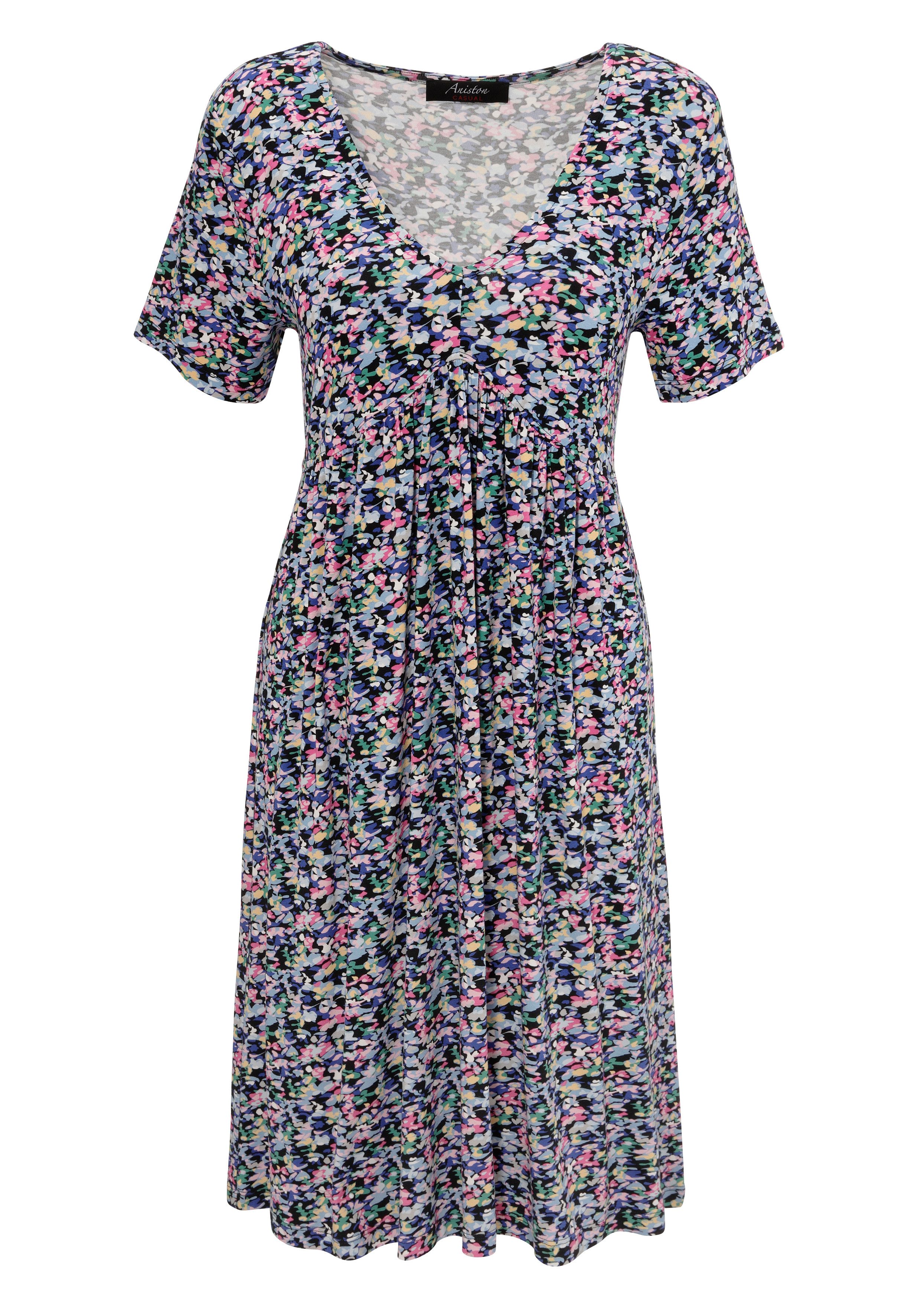 Aniston CASUAL Zomerjurk met kleurrijke, grafische bloemetjes bedrukt - nieuwe collectie
