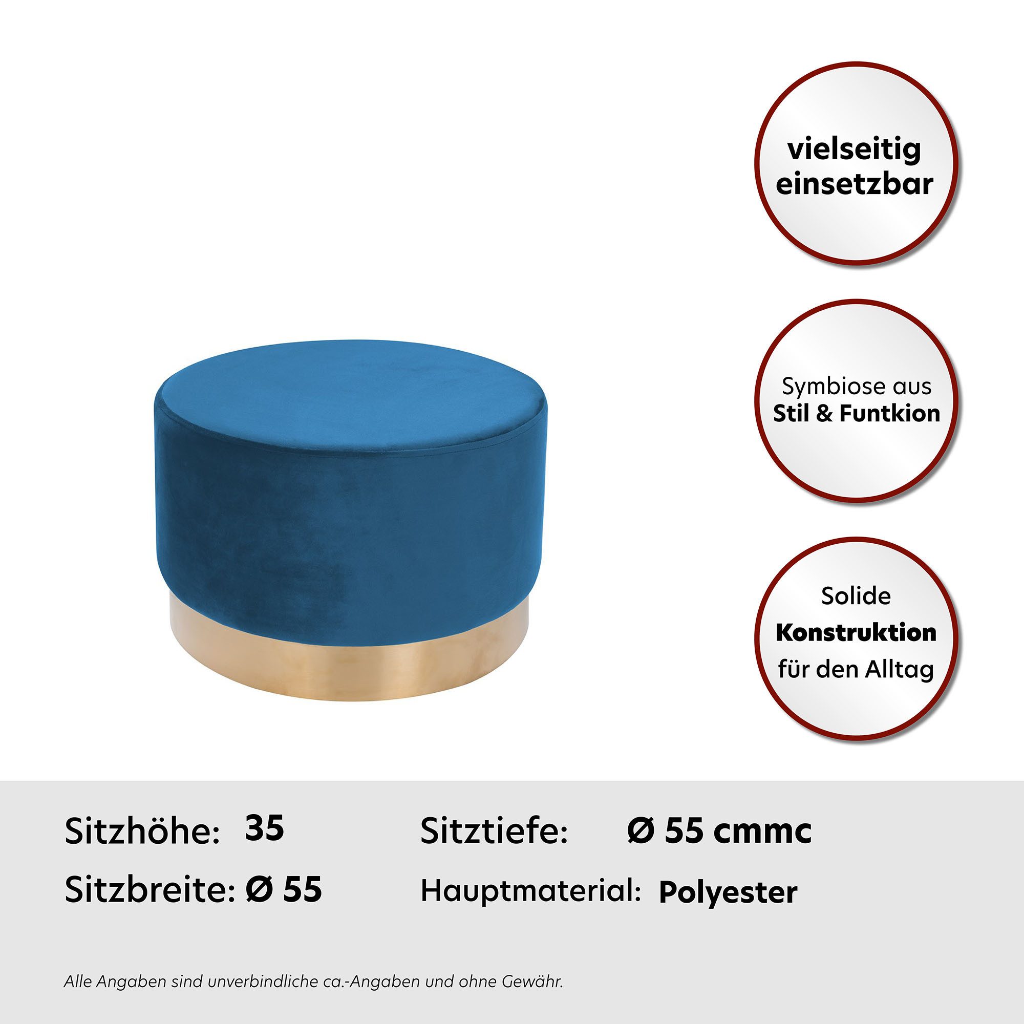 Kayoom Hocker Nano 310, hocker in stijlvol ontwerp indrukwekkend, deels handgemaakt, met onderhoudsvriendelijke stofbekleding (1 stuk)