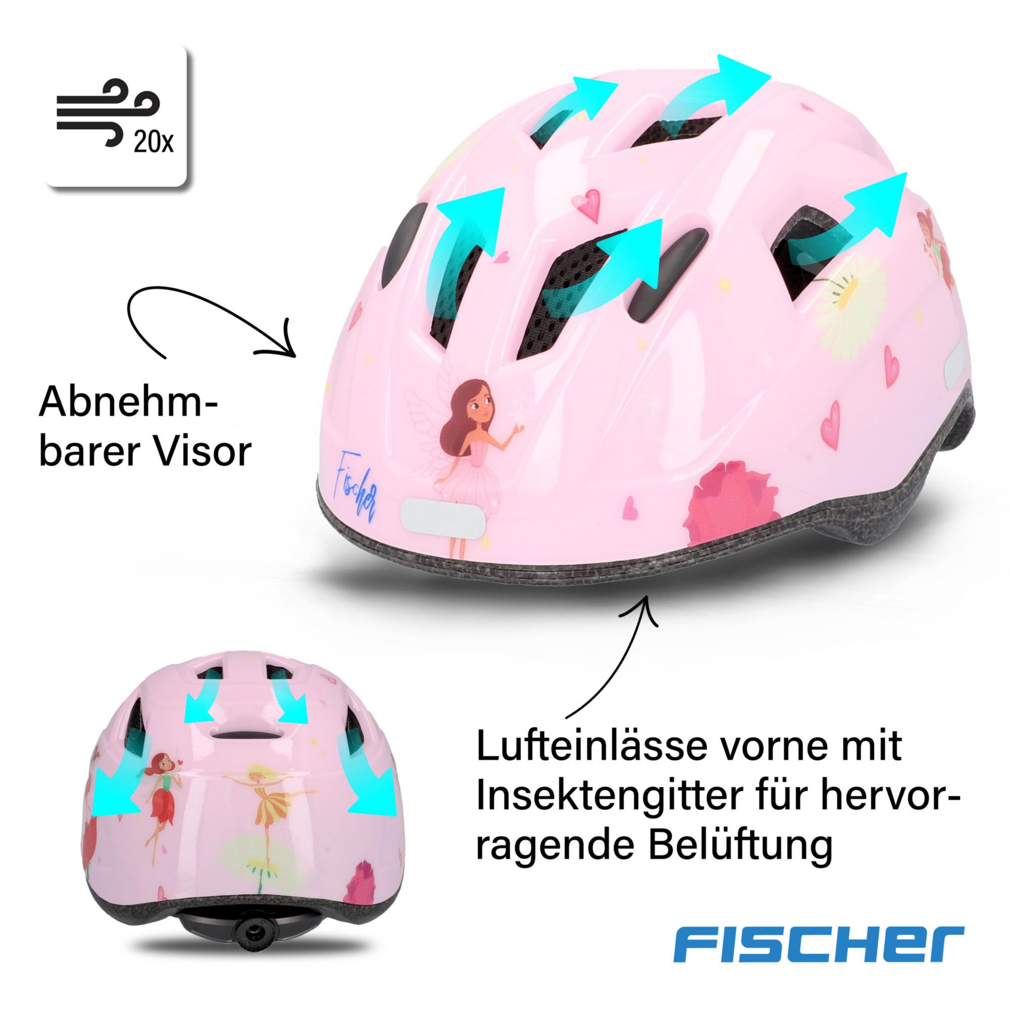 Fischer Kinderfietshelm Plus prinses XS/S