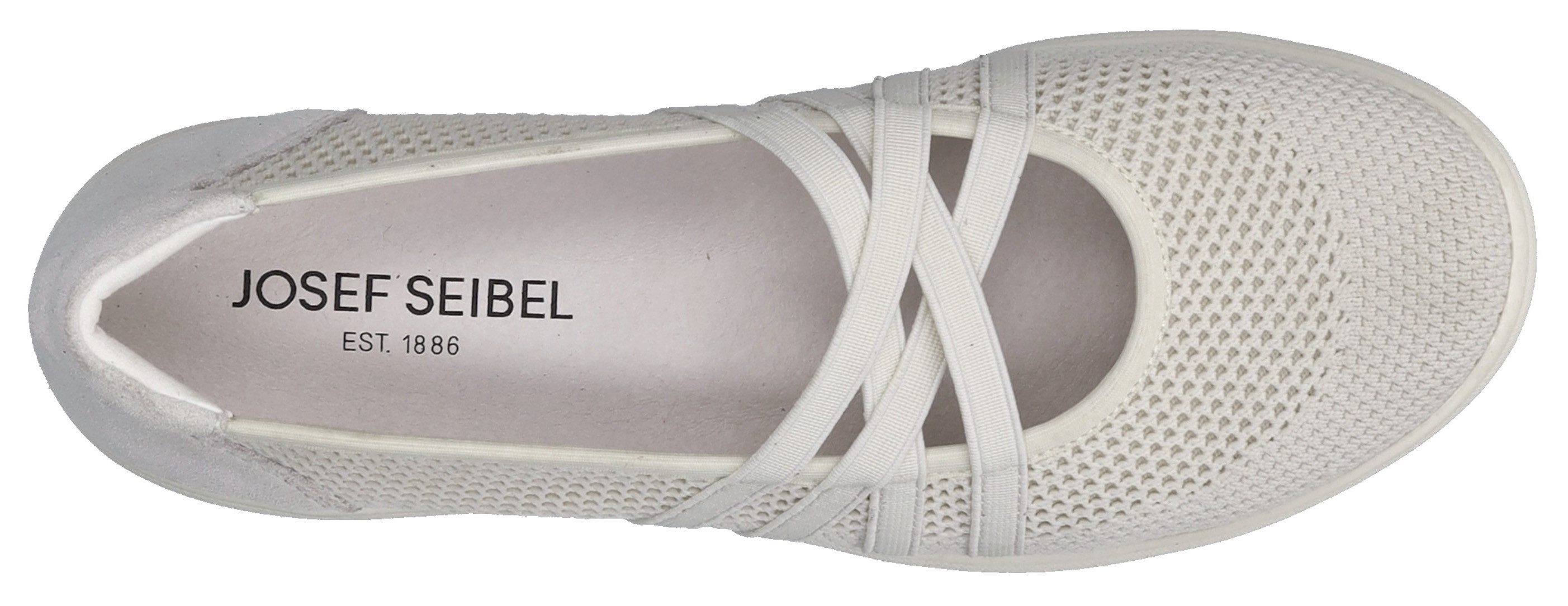 Josef Seibel Ballerina's met riempje Caren 67 , slipper, sneaker, instapschoen met metallic inzet op de hiel
