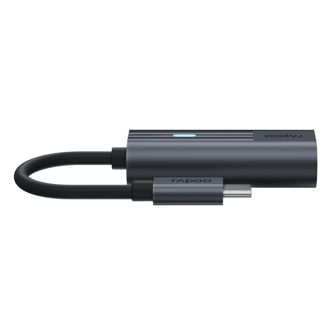 Rapoo USB-adapter UCA-1002 USB-C adapter, USB-C naar 3,5 mm audio, grijs