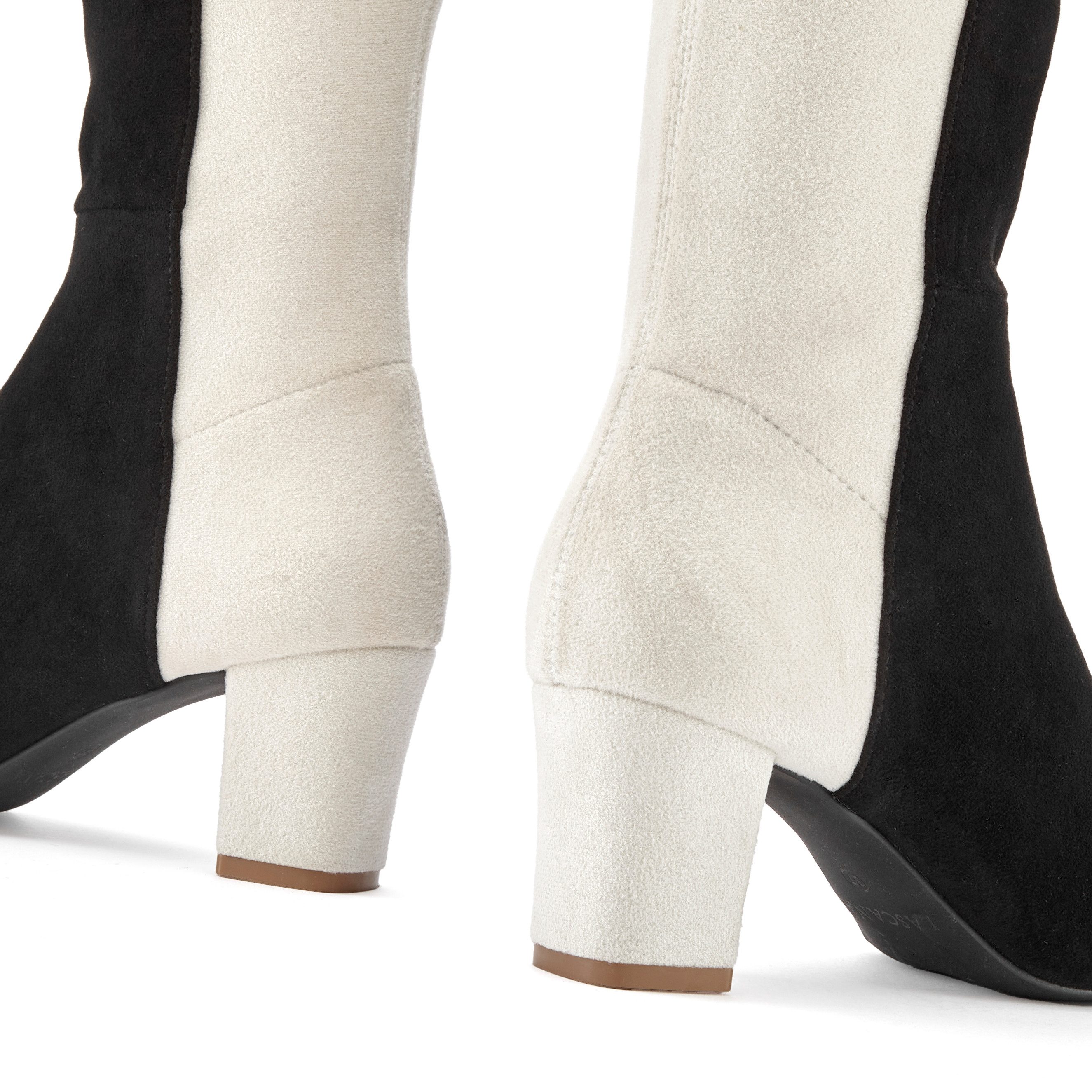 Lascana Laarzen Lange laars, enkellaars met blokhak in twee kleuren look