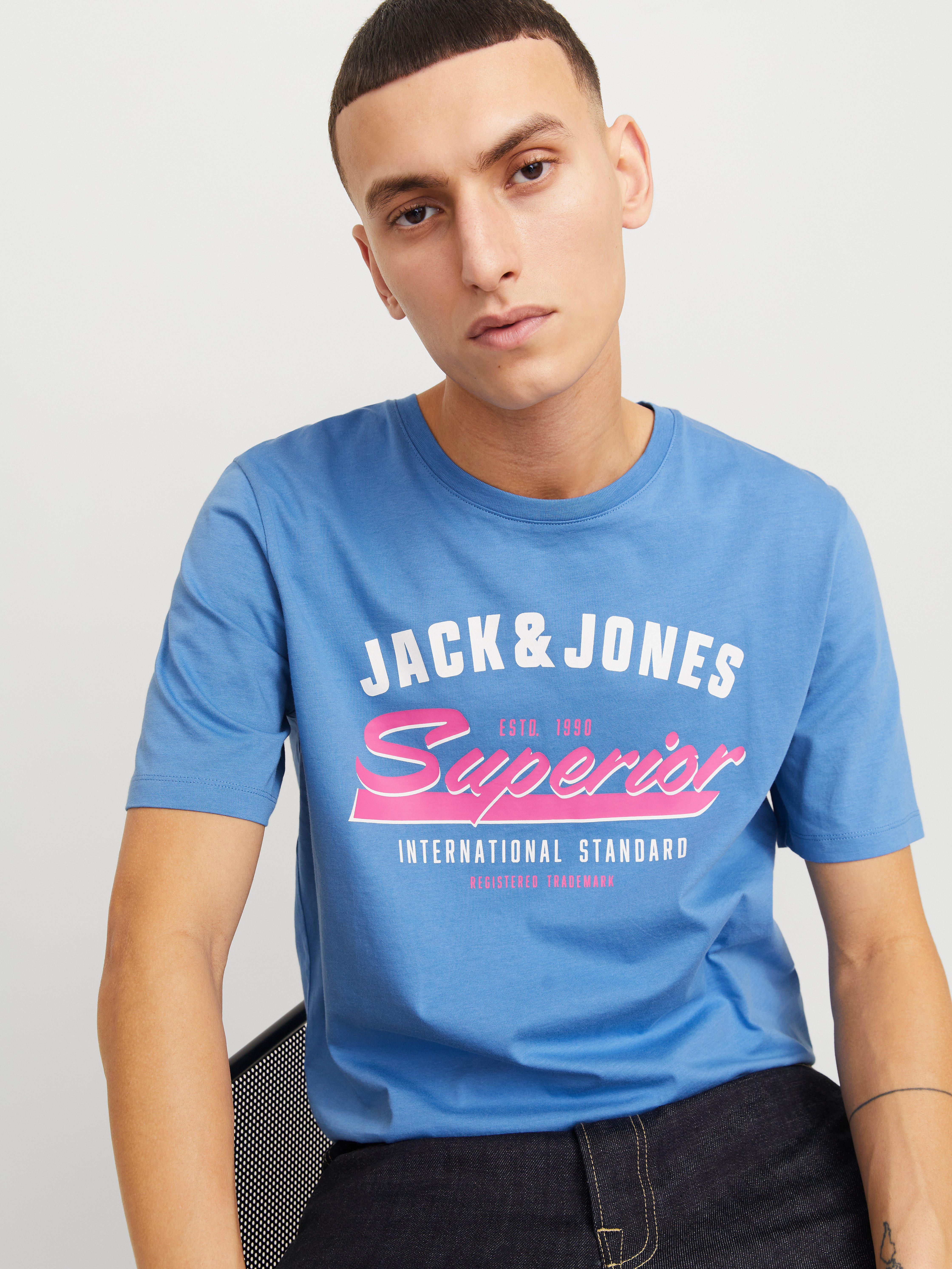 Jack & Jones Shirt met ronde hals JJELOGO TEE SS O-NECK 2 COL SS25 SN