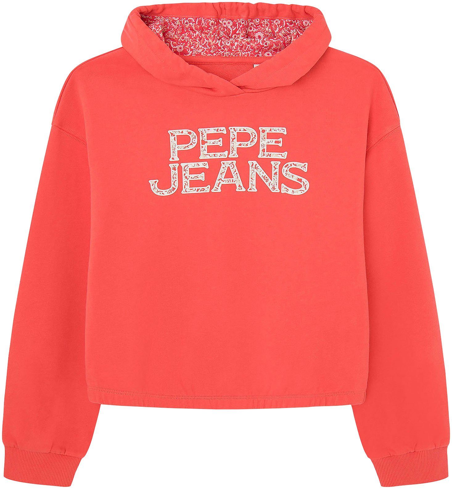 pepe jeans hoodie nasya for girls rood