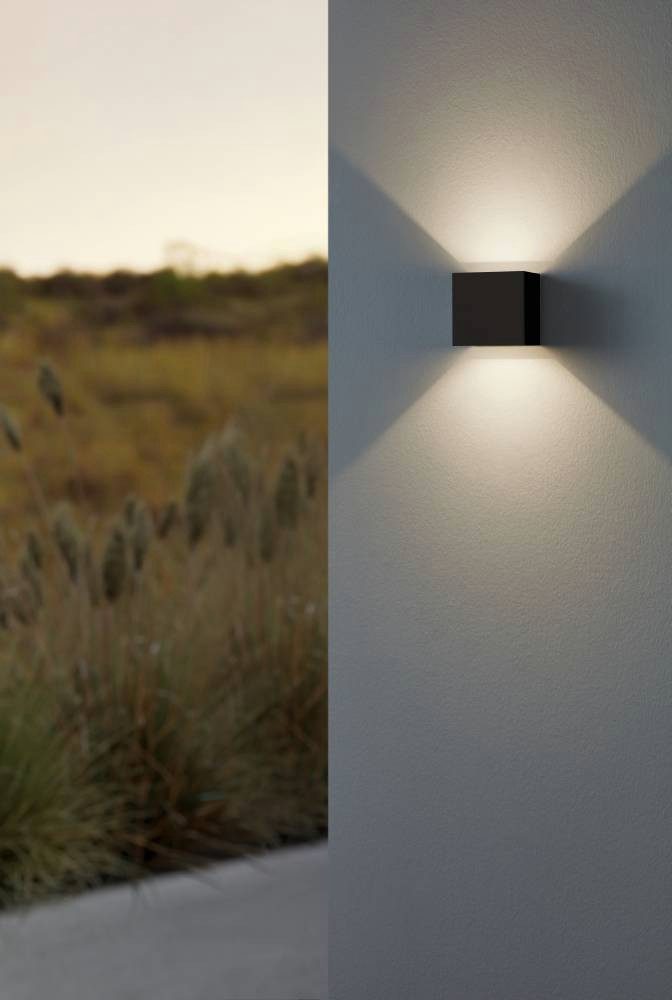 EGLO Ledwandlamp voor buiten CALPINO buitenwandlamp, IP54, antraciet, warmwit, buitenlamp Buitenlamp, LED wandlamp van aluminium in antraciet, lamp, IP54 (1 stuk)